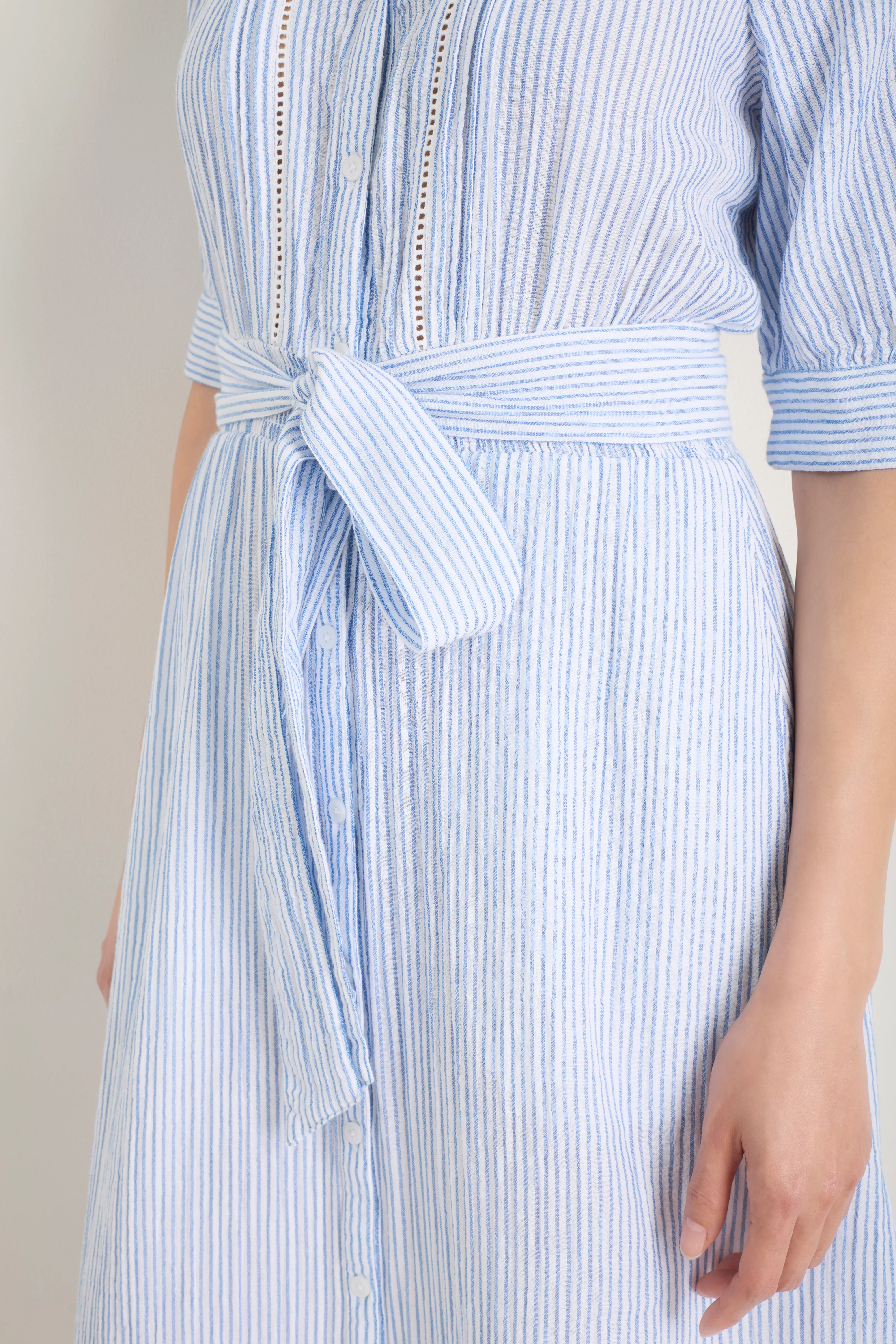 Otti Midi Dress - Sky Blue/White Stripe - Image 2
