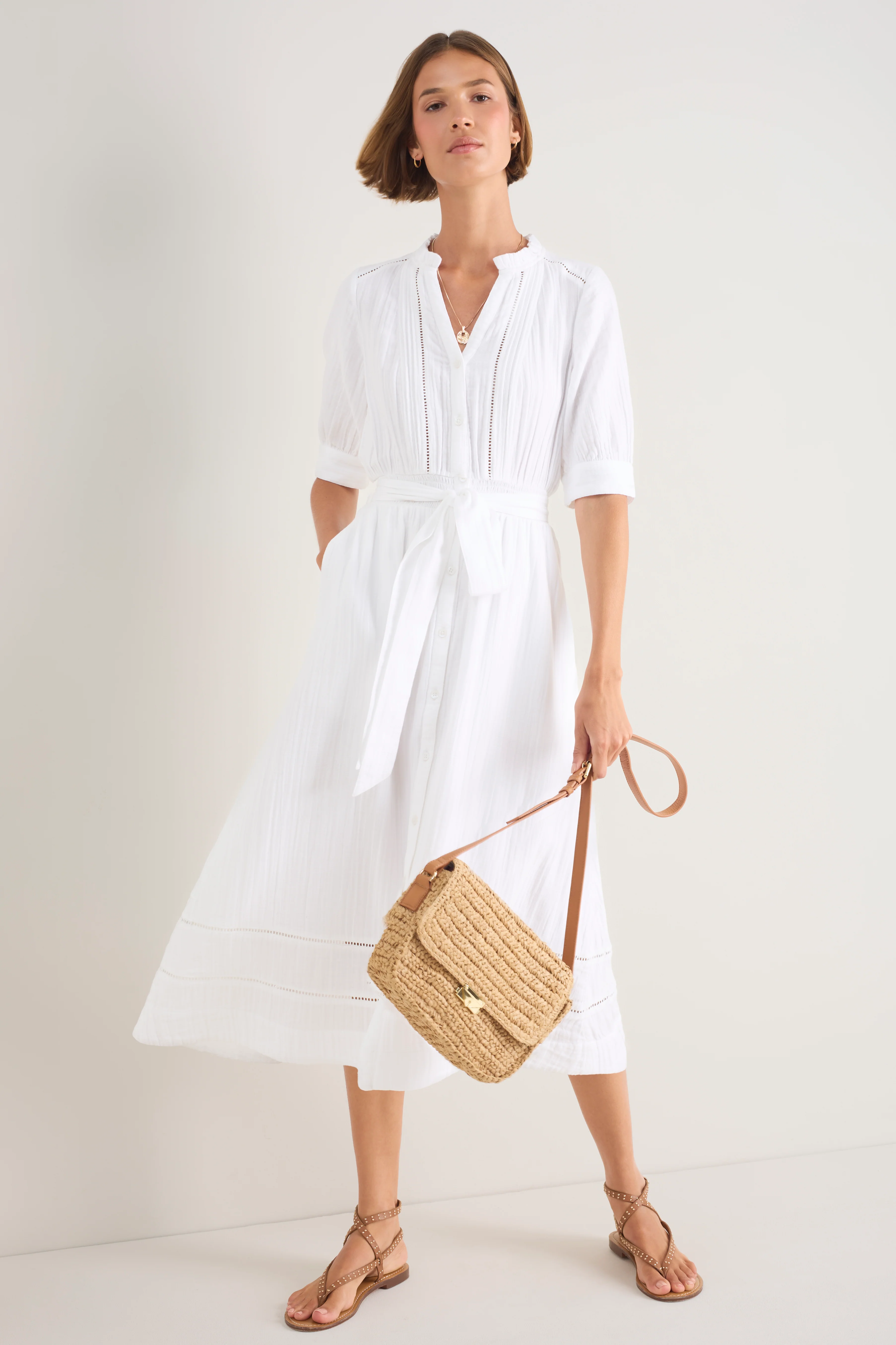 Otti Midi Dress - White - Image 4