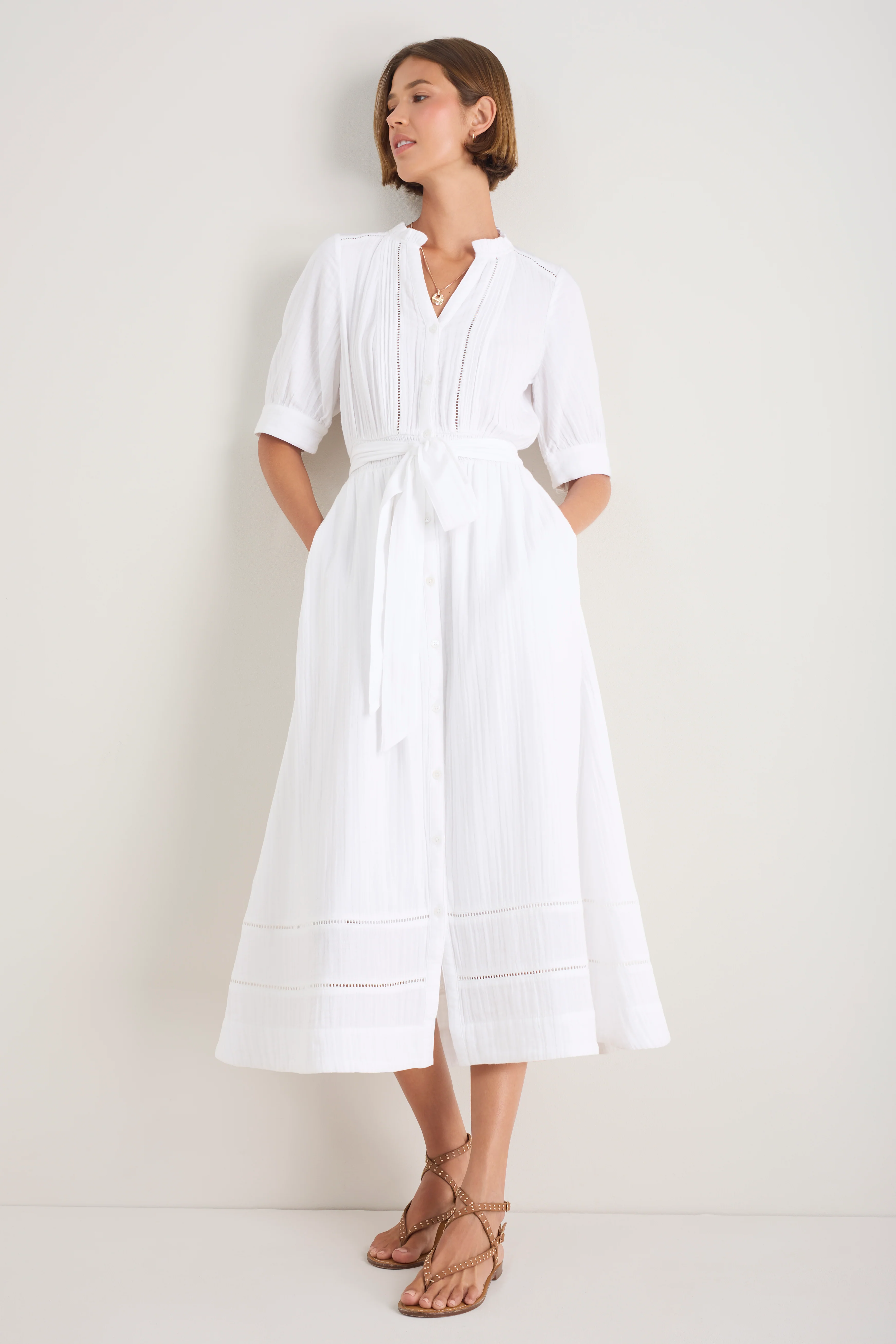 Otti Midi Dress - White - Image 5