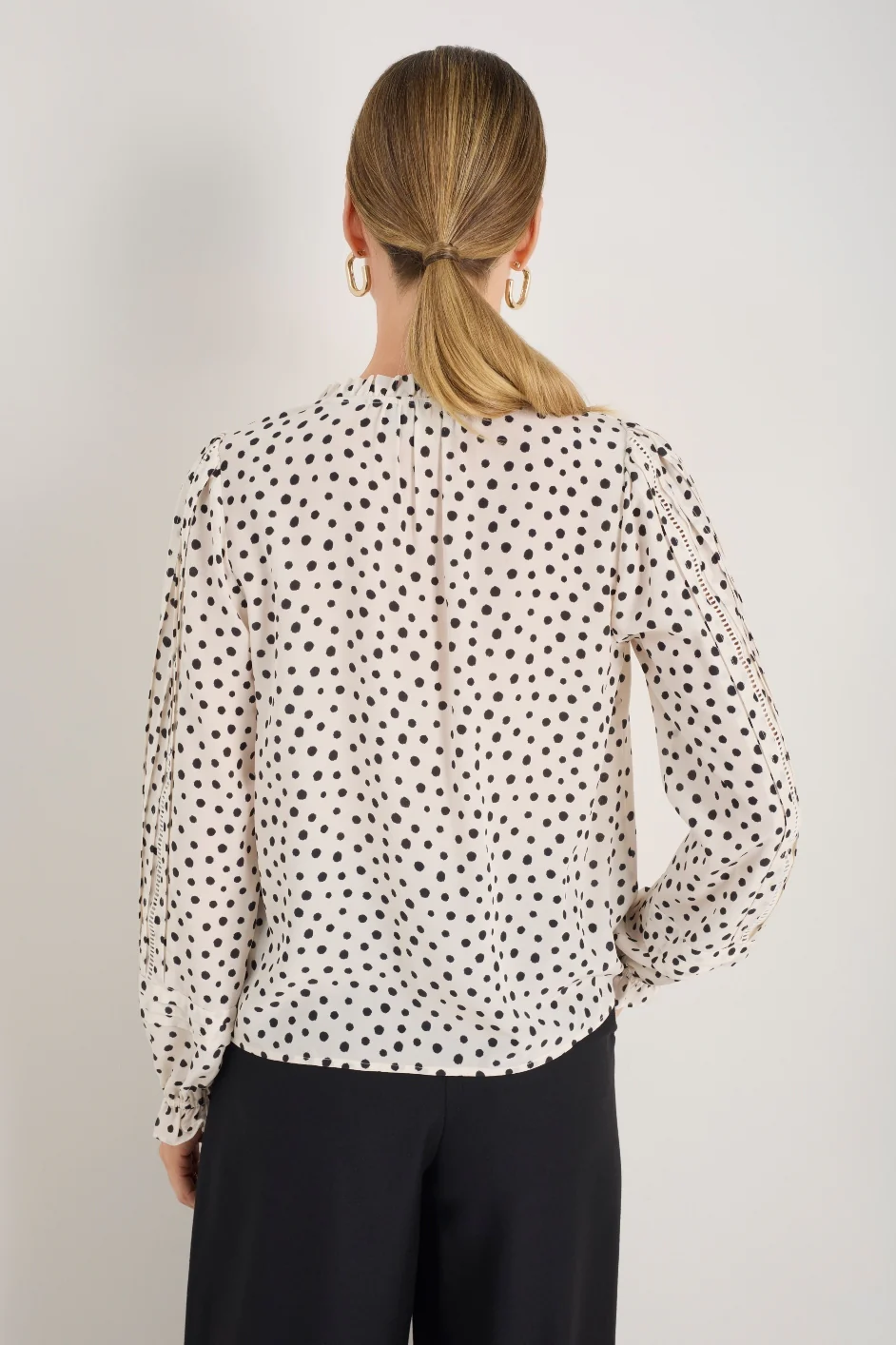 Otti Silk Blouse - Ivory Inky Spot - Image 4