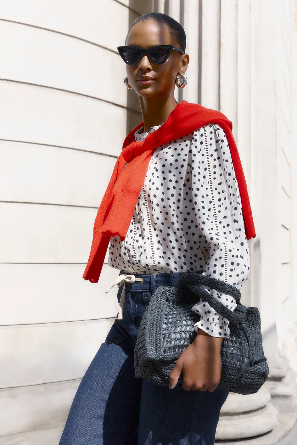 Otti Silk Blouse - Ivory Inky Spot - Image 6