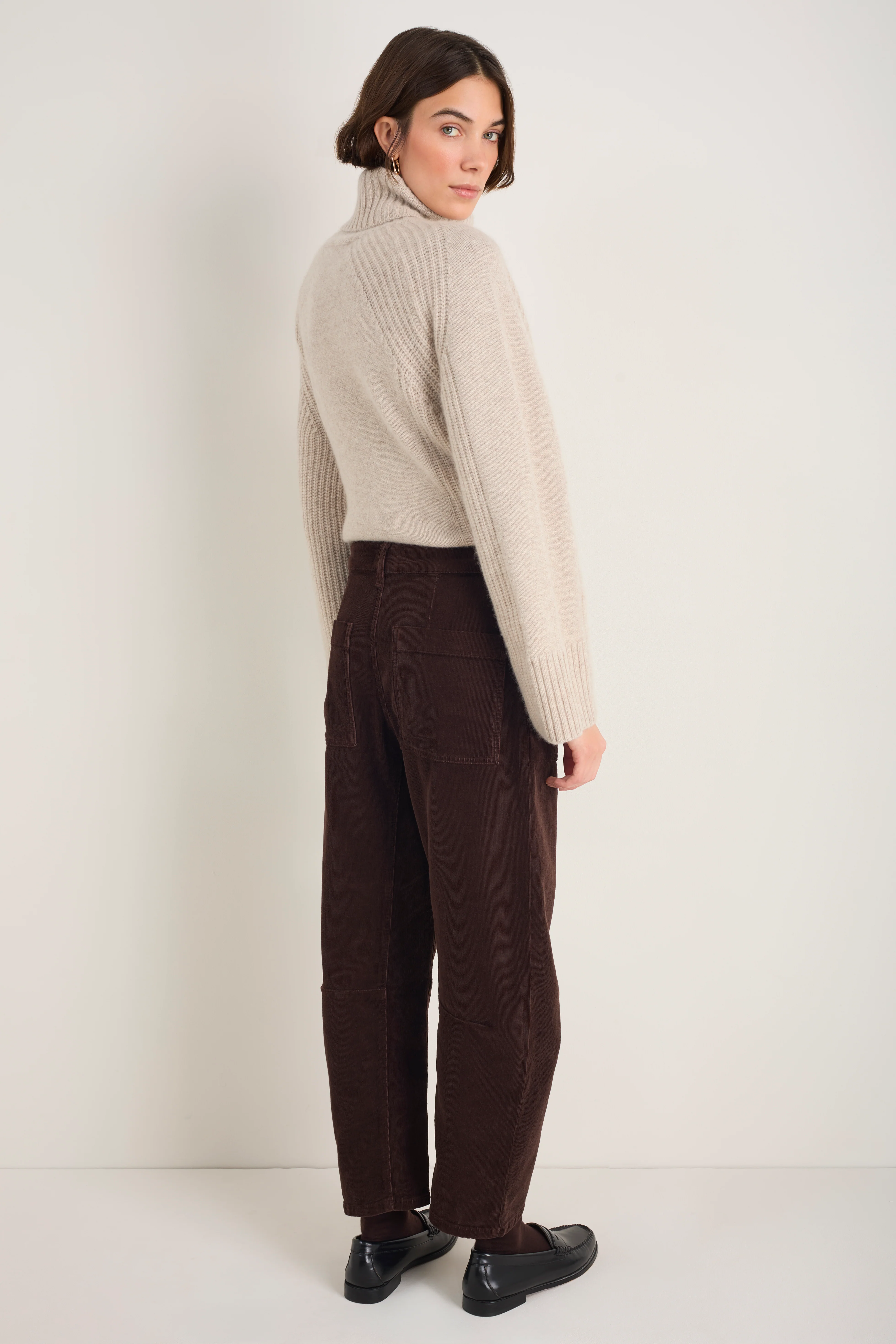 Paloma Horseshoe Pin Cord Trouser - Cocoa - Image 4
