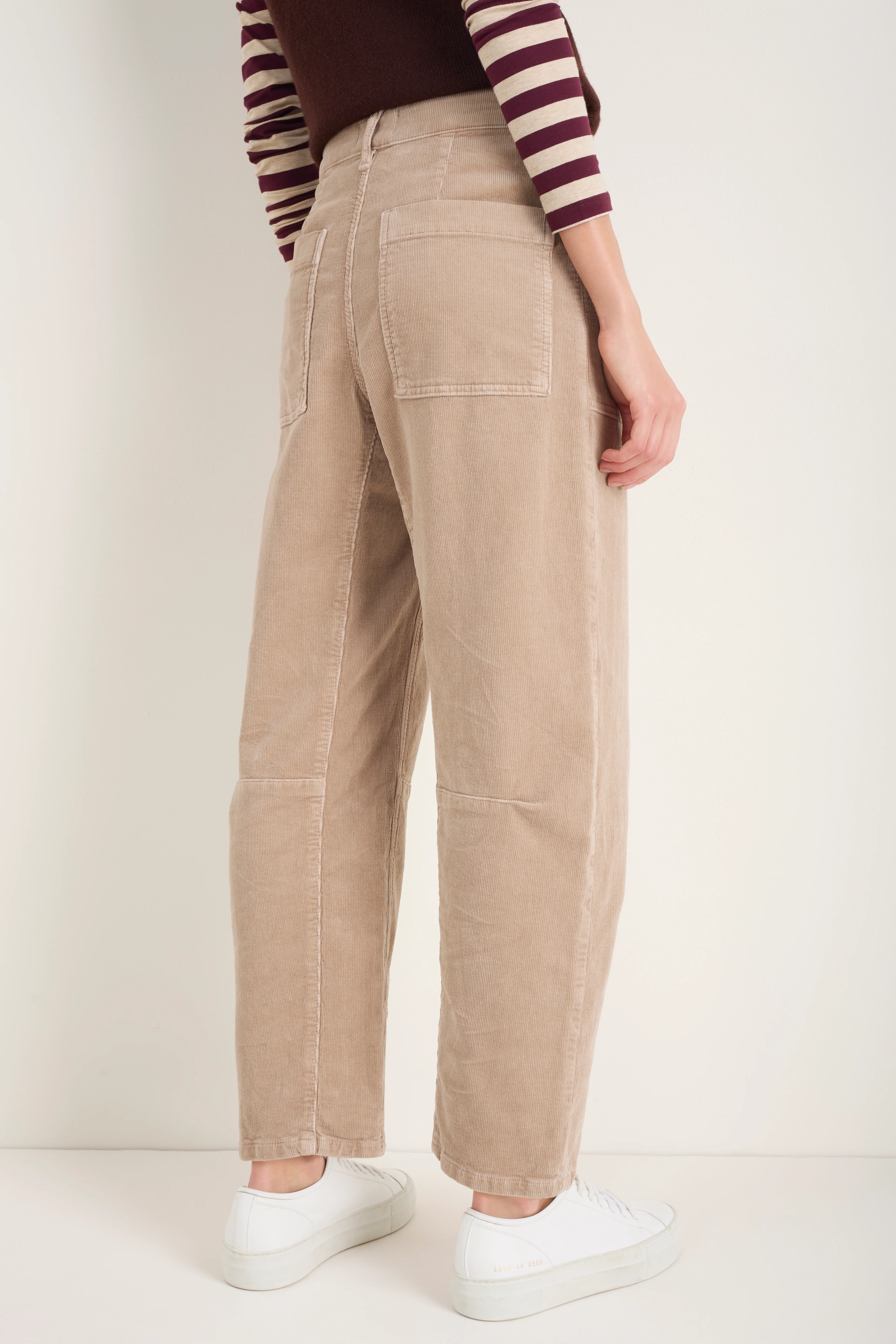 Paloma Horseshoe Pin Cord Trouser - Mink - Image 3
