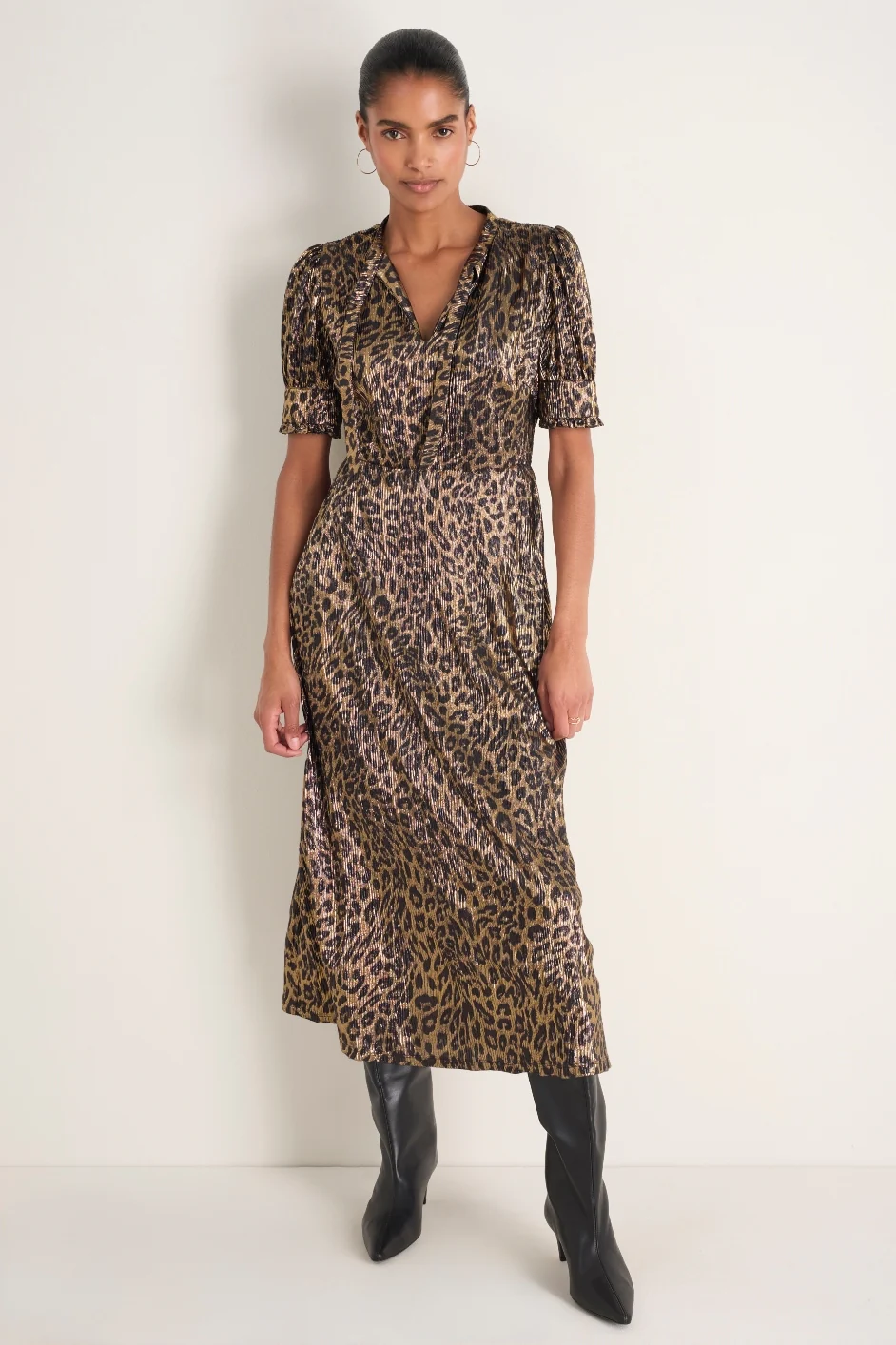 Paulina Dress - Leopard Metallic - Image 3
