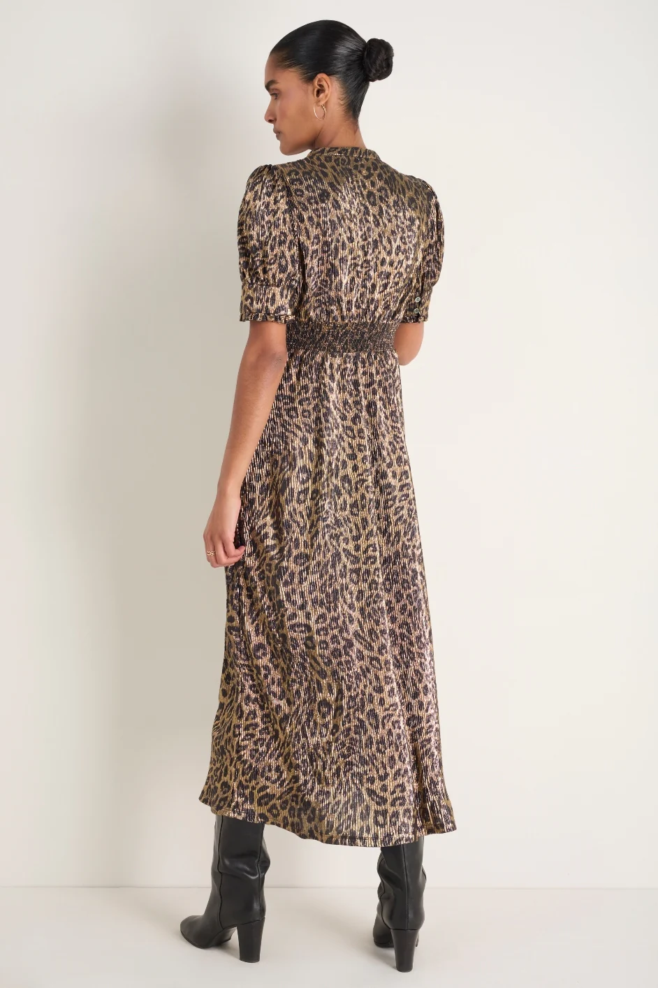 Paulina Dress - Leopard Metallic - Image 4