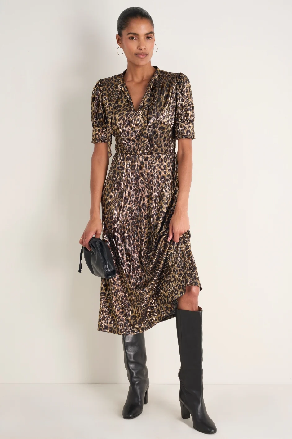 Paulina Dress - Leopard Metallic - Image 6