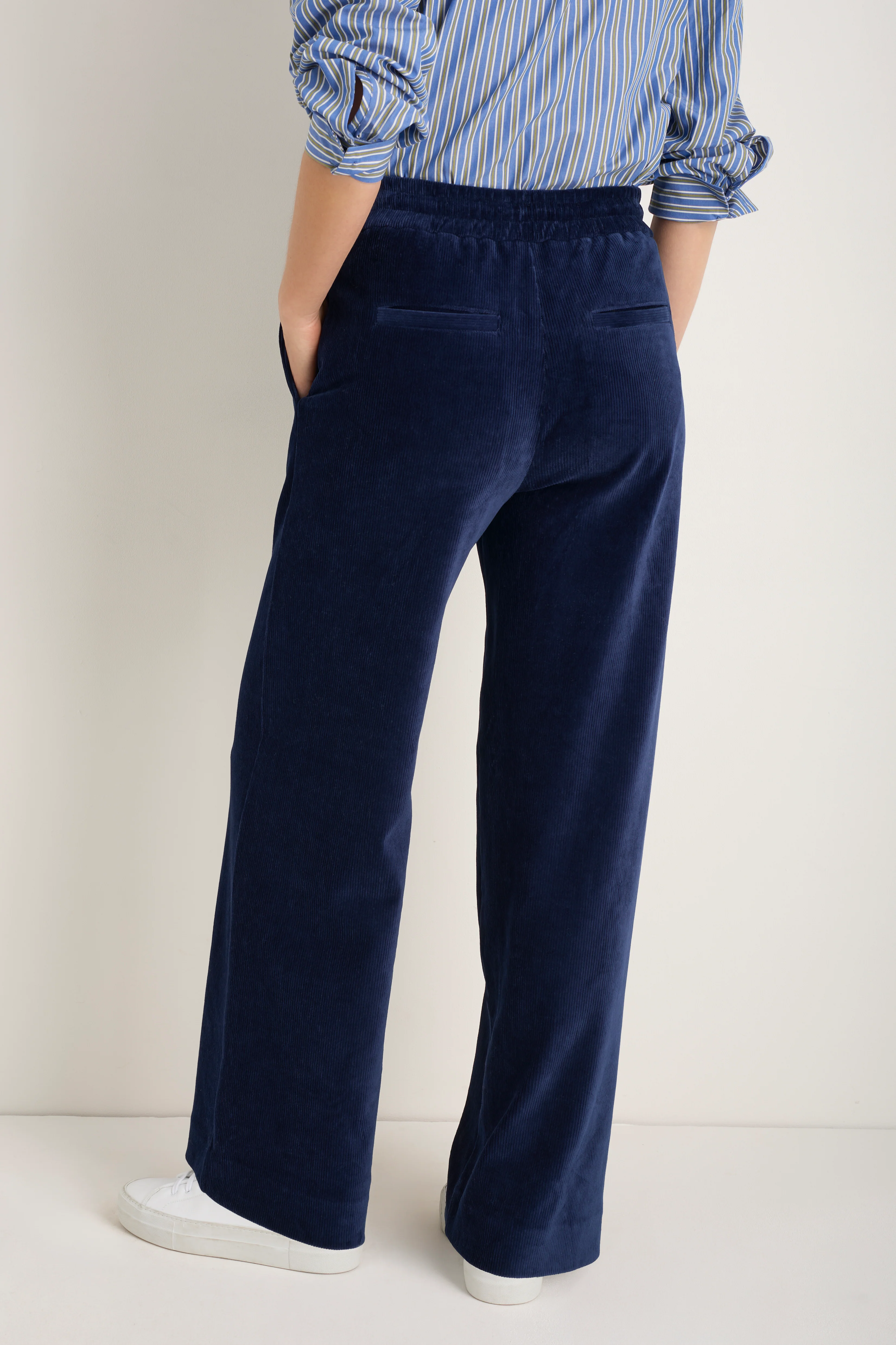 Penny Cord Velour Trouser - Midnight - Image 5