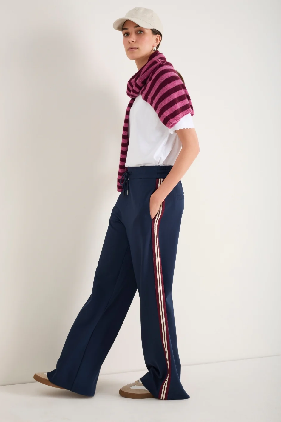 Penny Ponte Trouser - Midnight/Merlot - Image 3