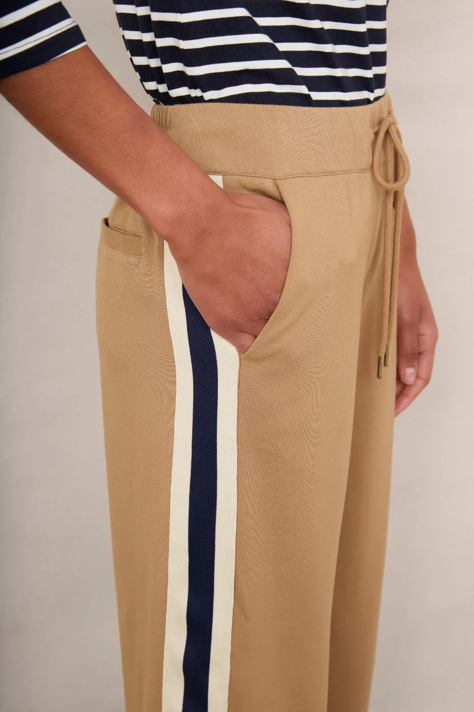 Penny Ponte Wide Leg Trouser - Tan - Image 4