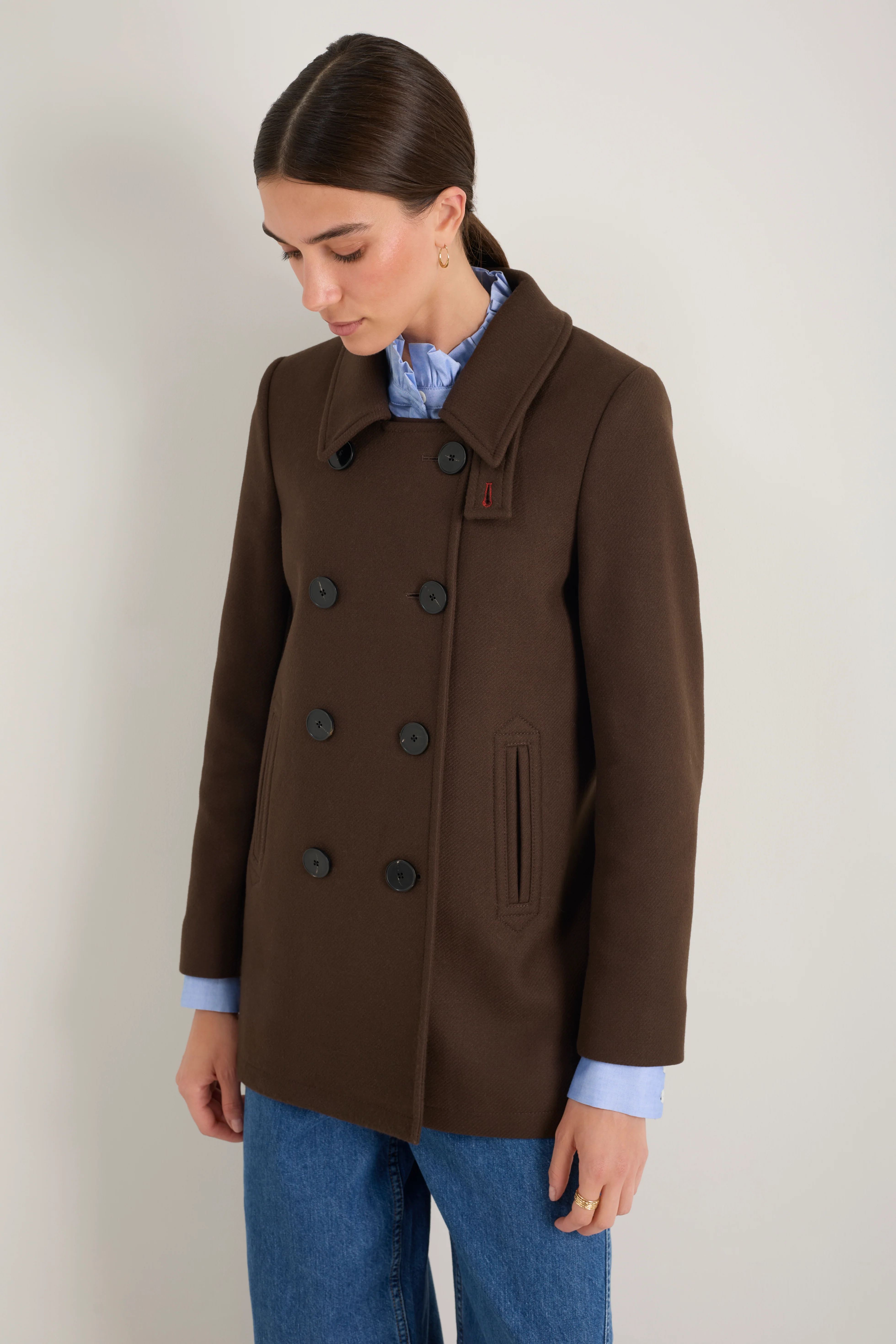 Philippa Pea Coat - Cocoa - Image 3