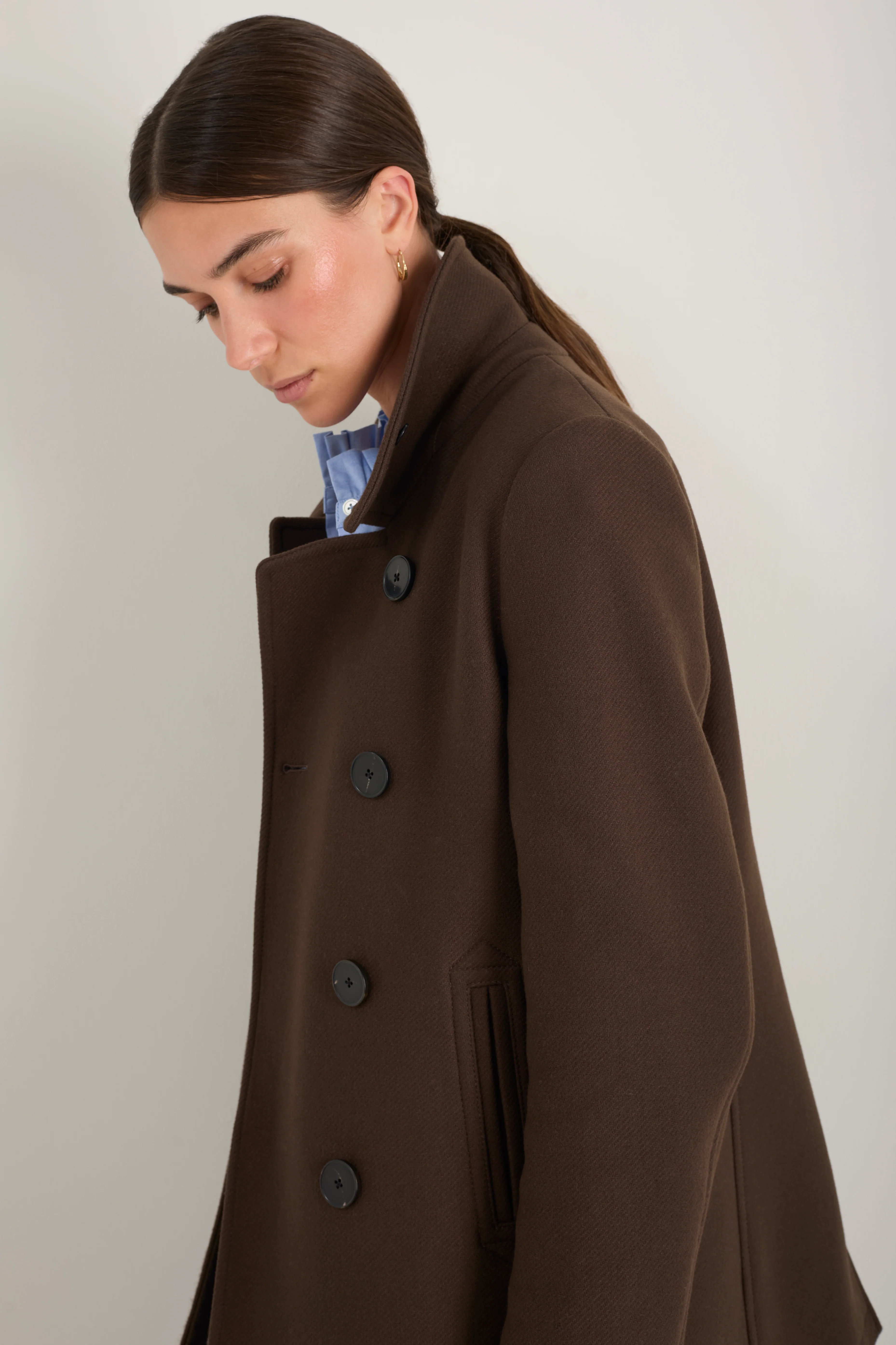 Philippa Pea Coat - Cocoa - Image 6