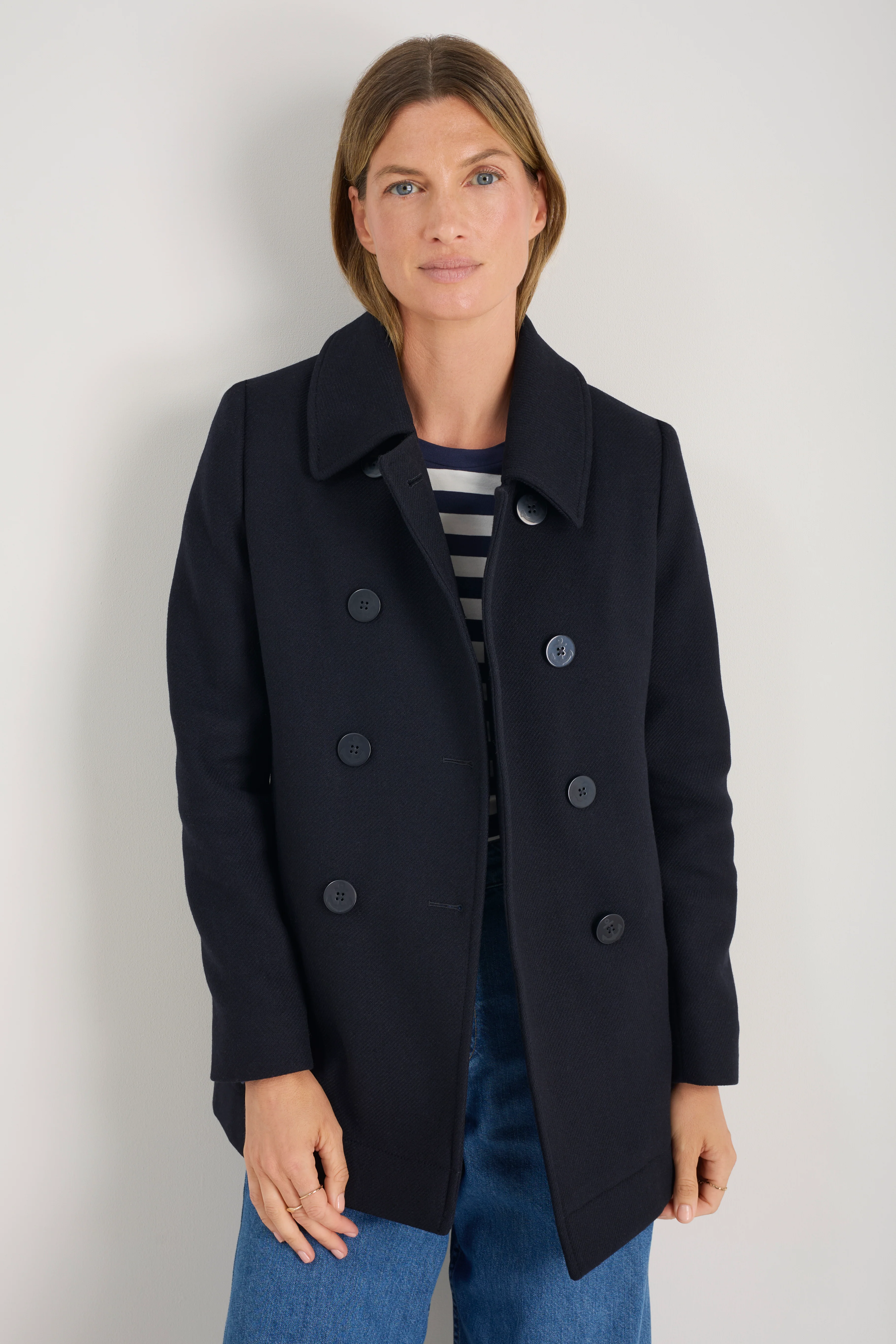 Philippa Pea Coat - Dark Midnight