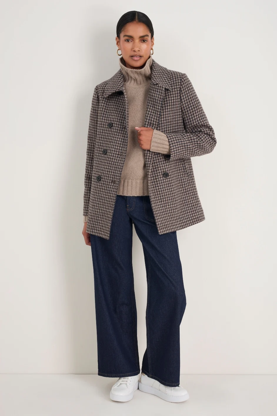 Philippa Pea Coat - Dogtooth - Image 3