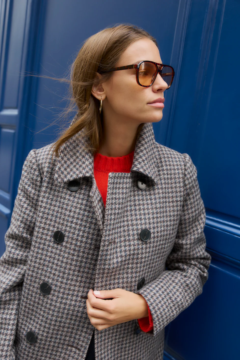 Philippa Pea Coat - Dogtooth - Image 7