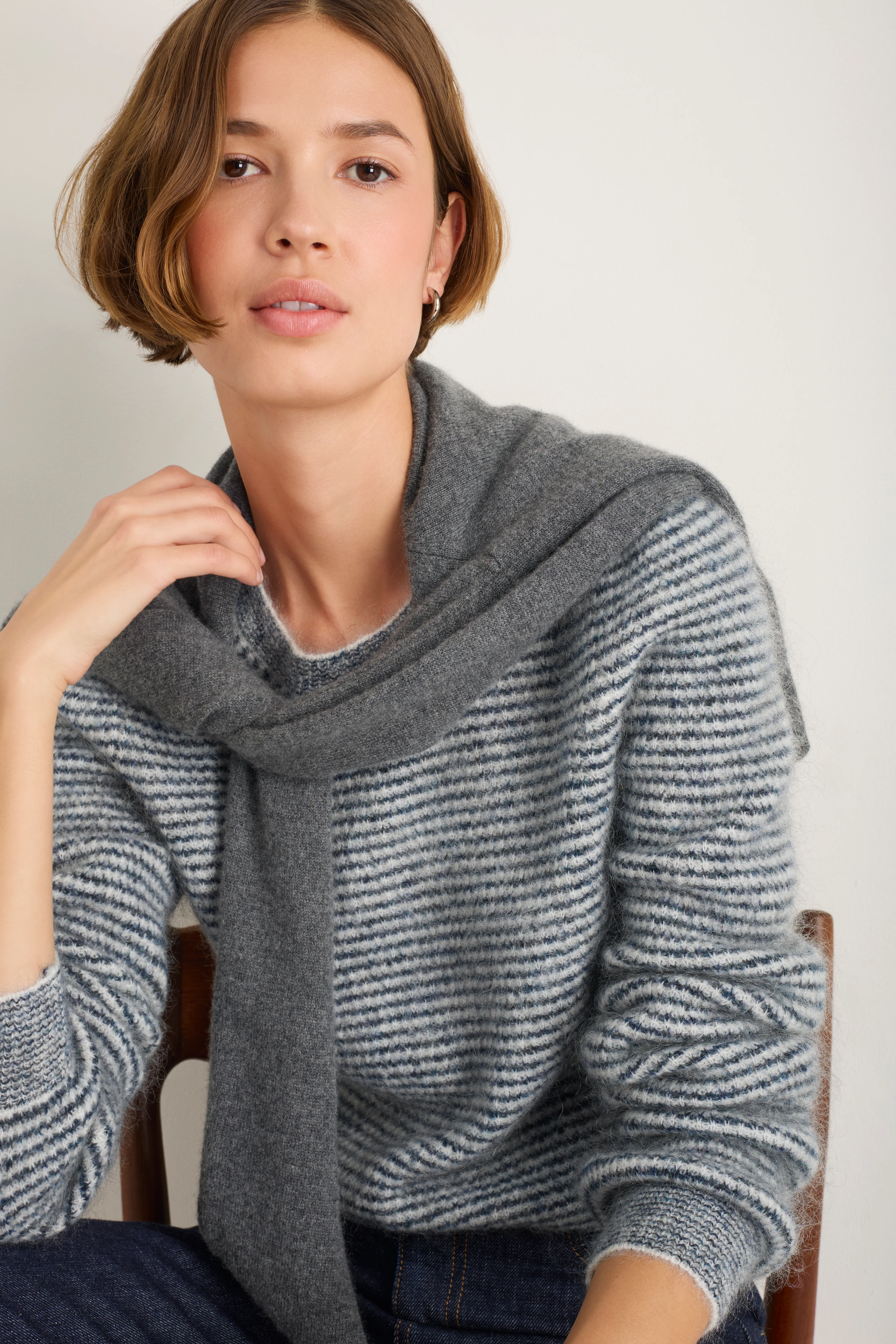 Phoebe Jumper - Midnight/Ivory Stripe - Image 3