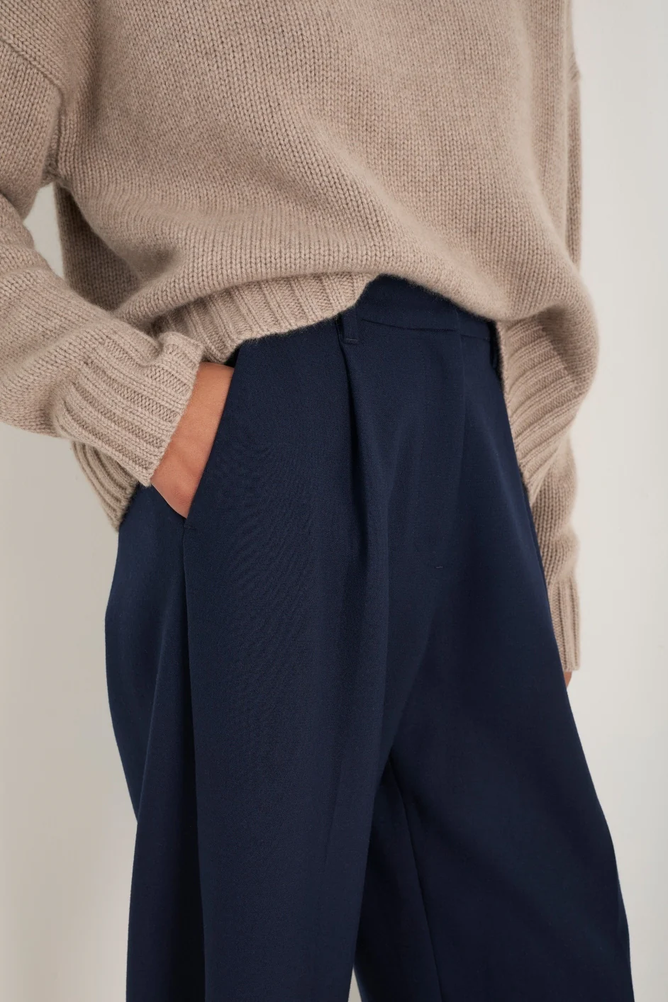Pina Wool Blend Trouser - Midnight - Image 2