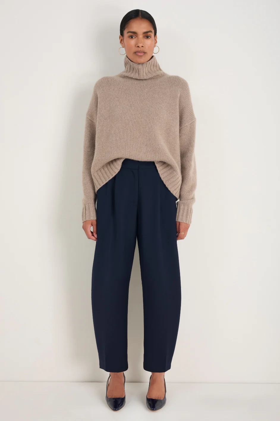 Pina Wool Blend Trouser - Midnight - Image 3