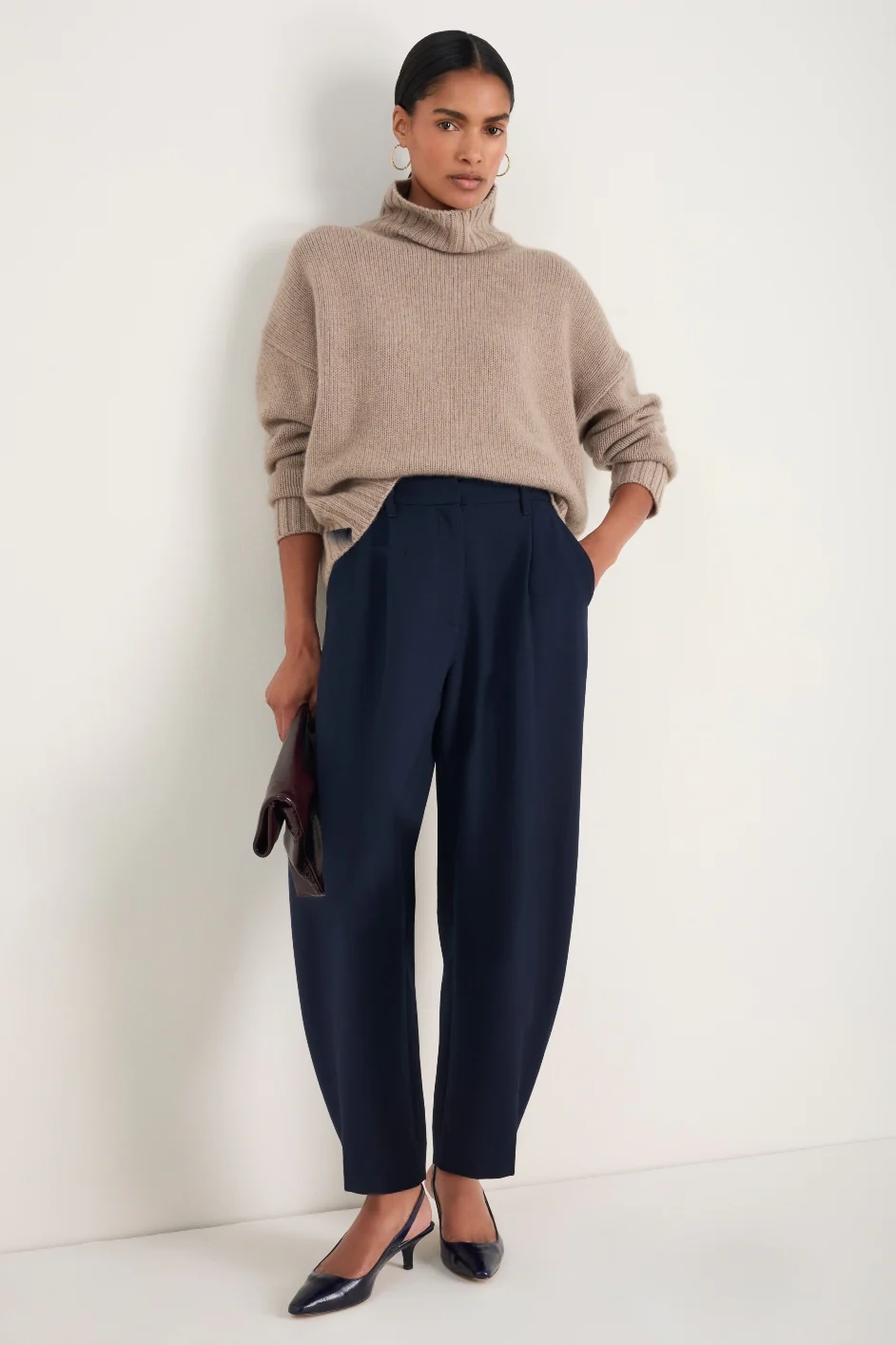 Pina Wool Blend Trouser - Midnight - Image 4
