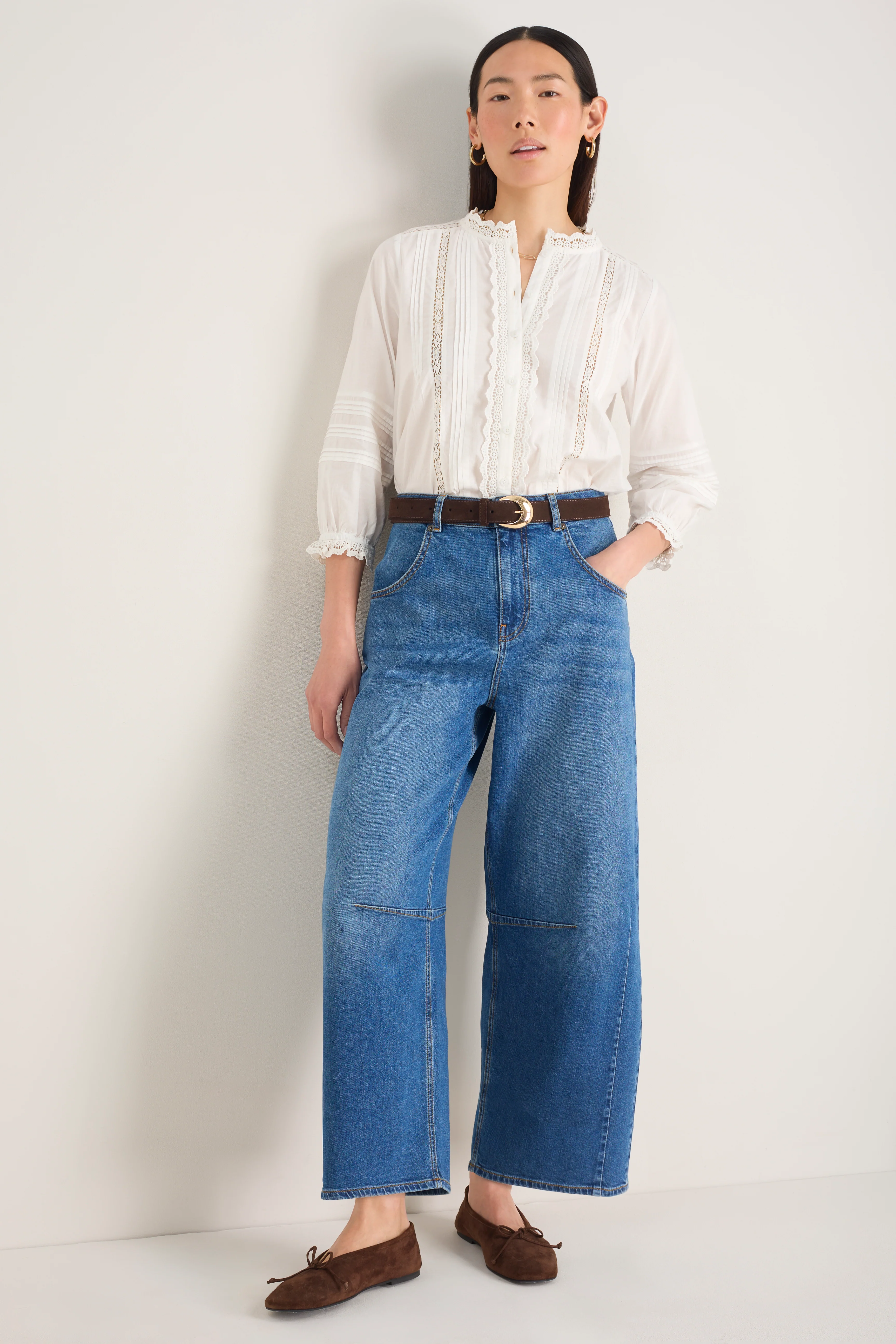 Piper Comfort Barrel Jean - Mid Wash - Image 5
