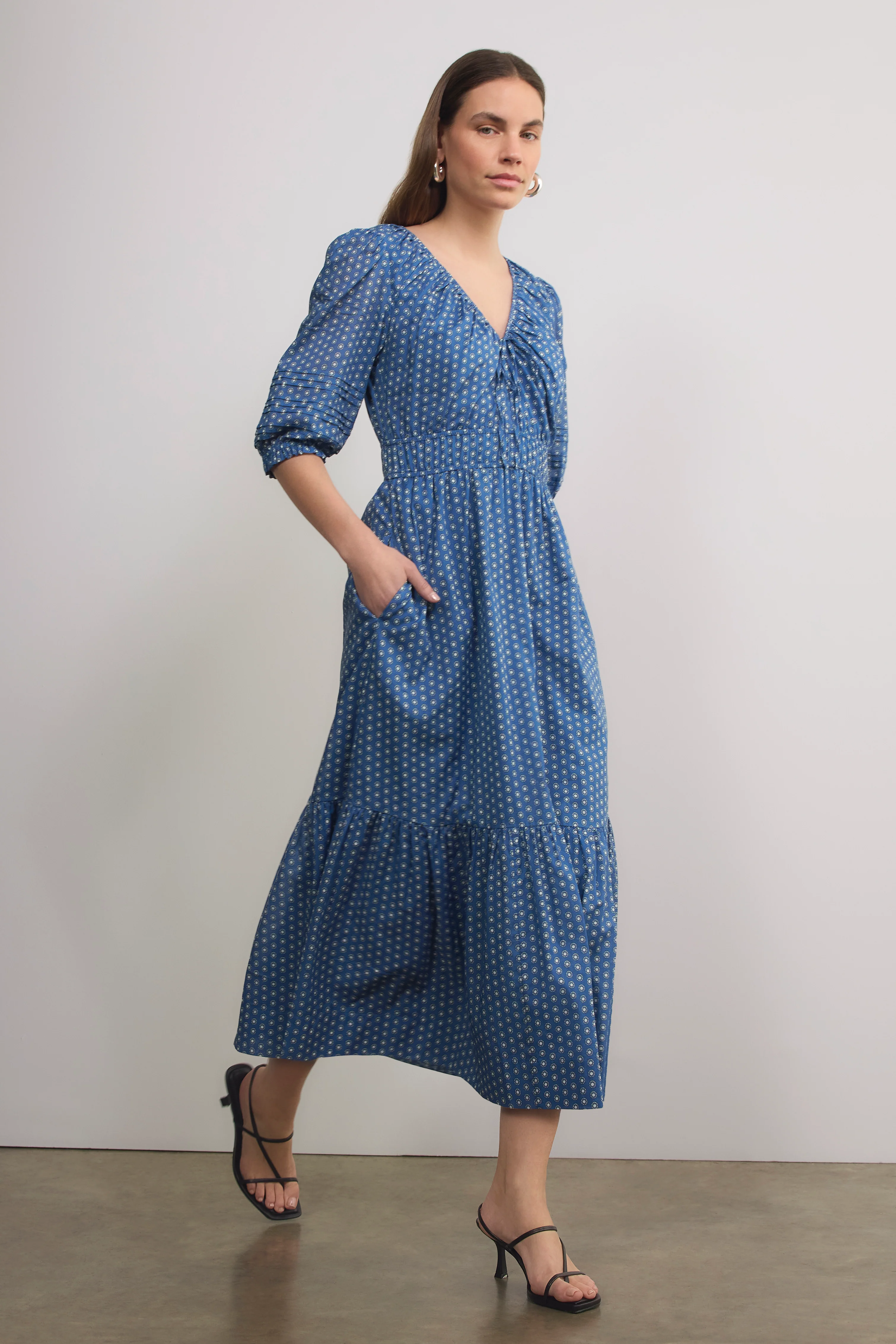 Piper Dress - Chambray Geo Stamp - Image 3