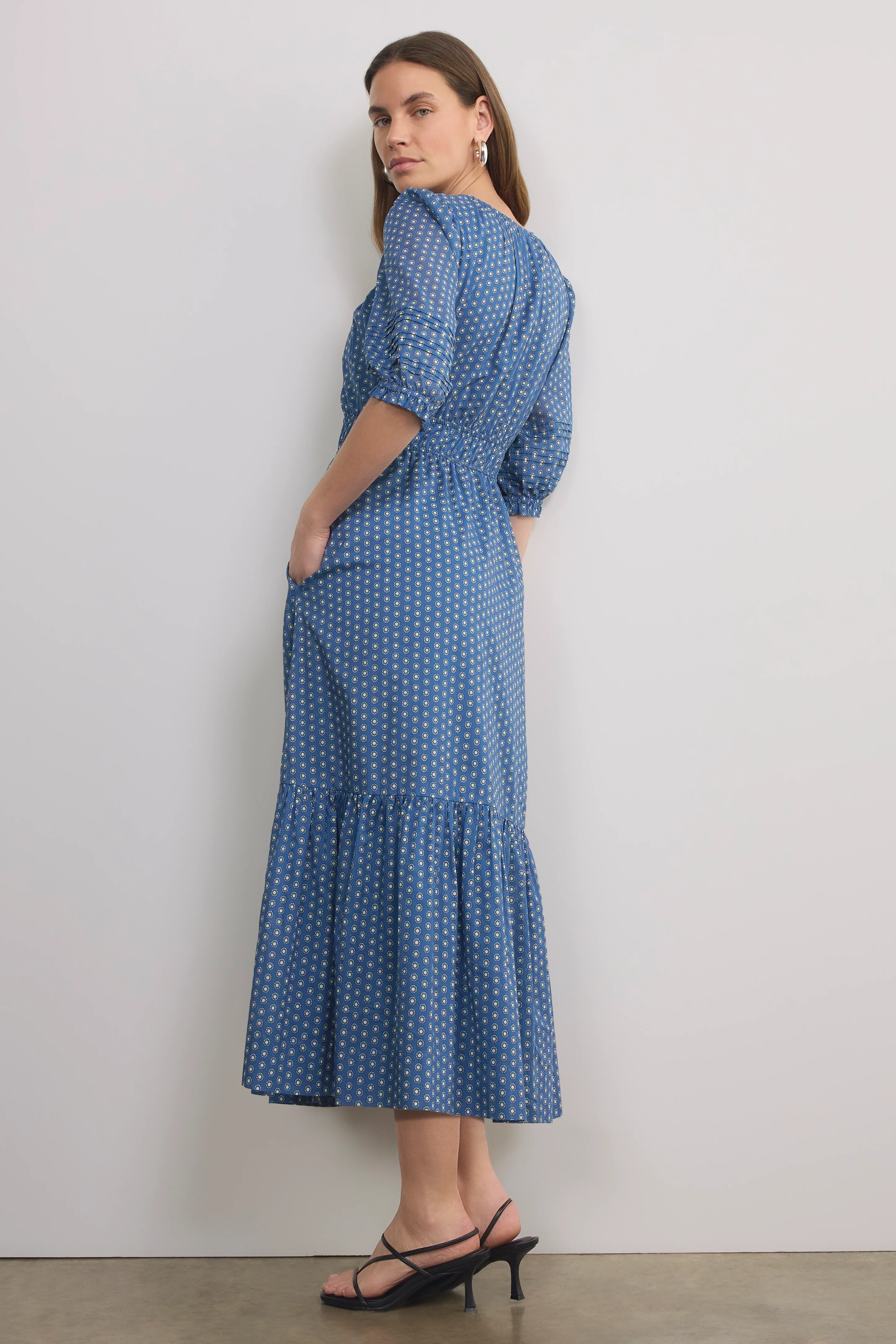 Piper Dress - Chambray Geo Stamp - Image 4