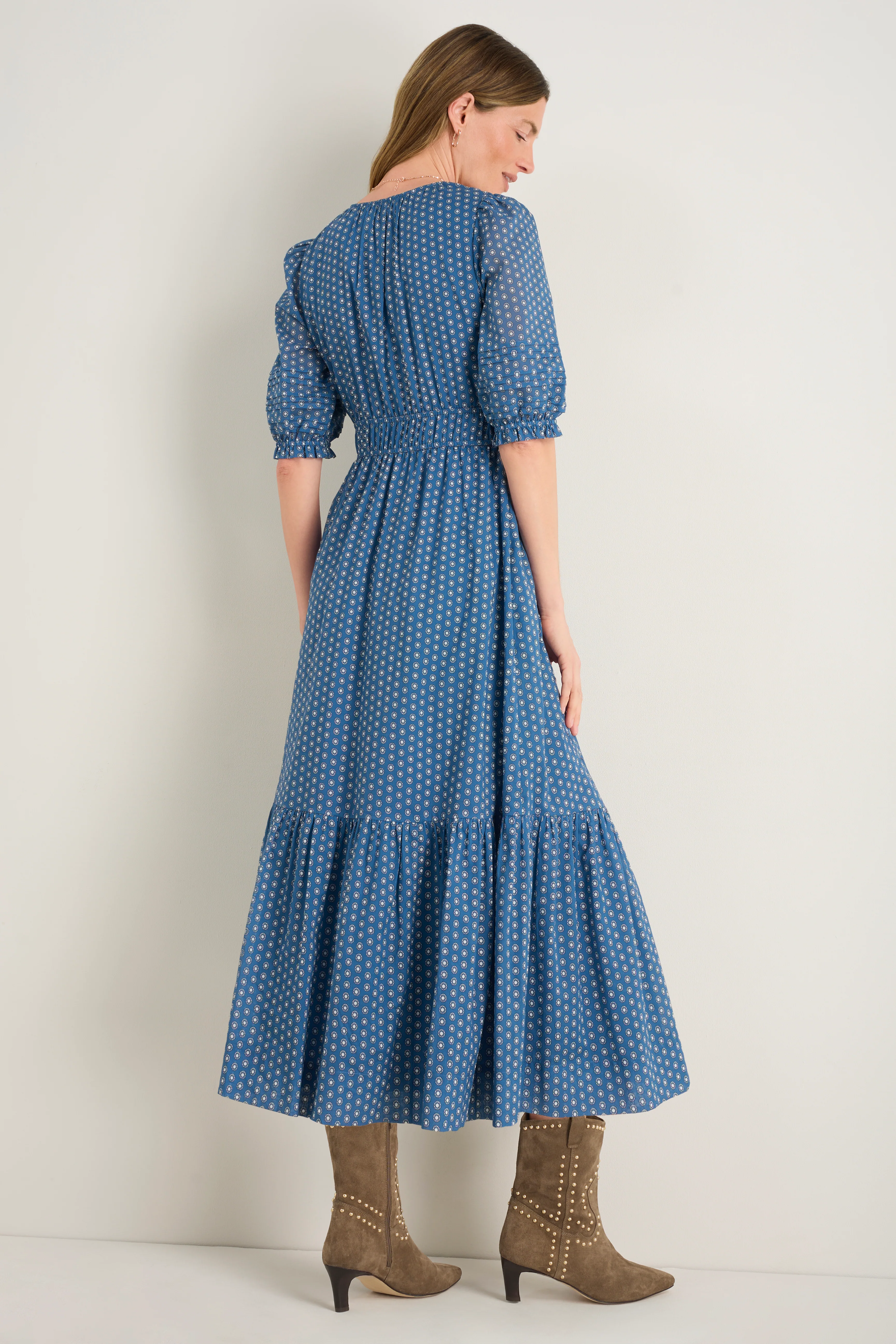 Piper Dress - Chambray Geo Stamp - Image 7