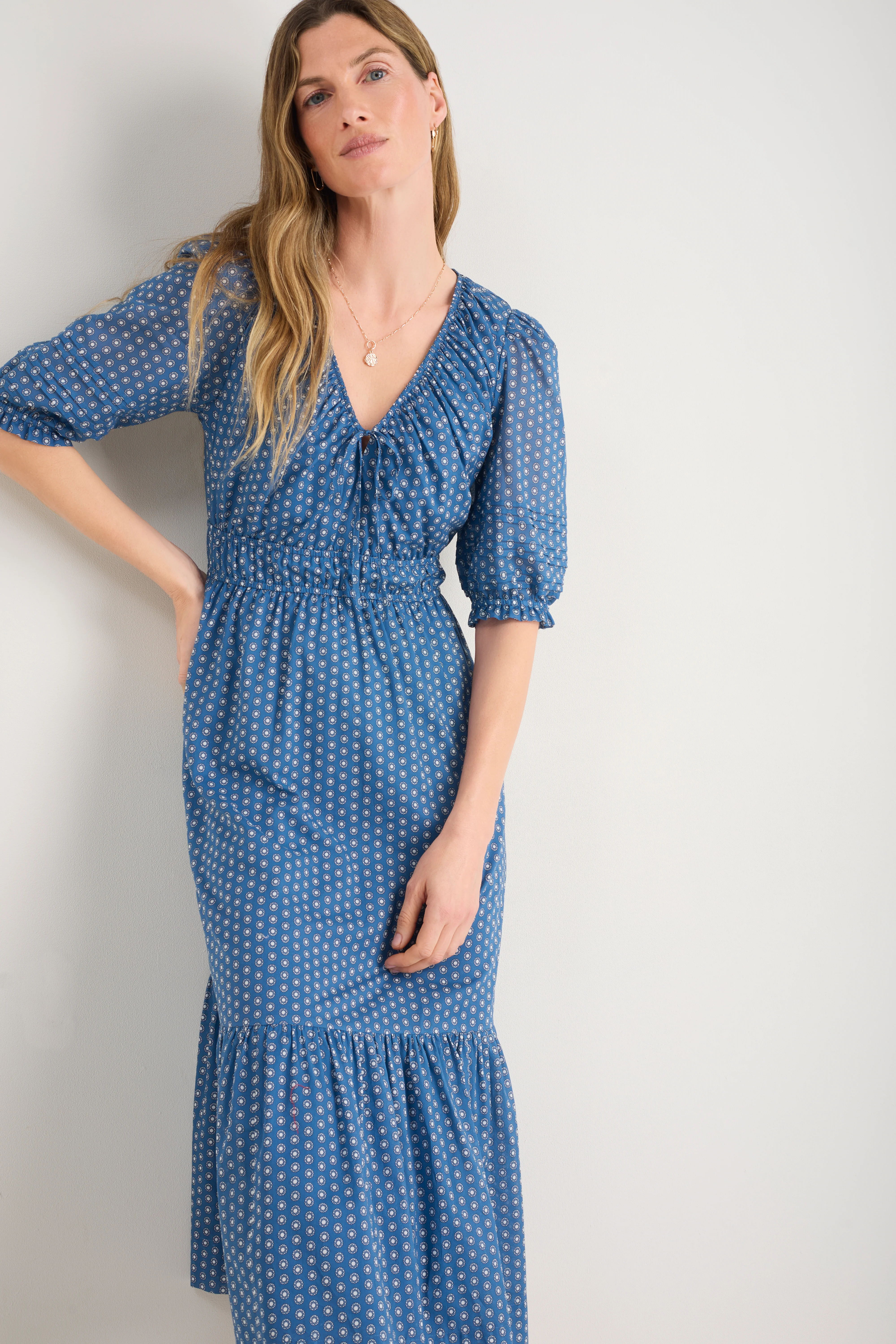 Piper Dress - Chambray Geo Stamp - Image 8