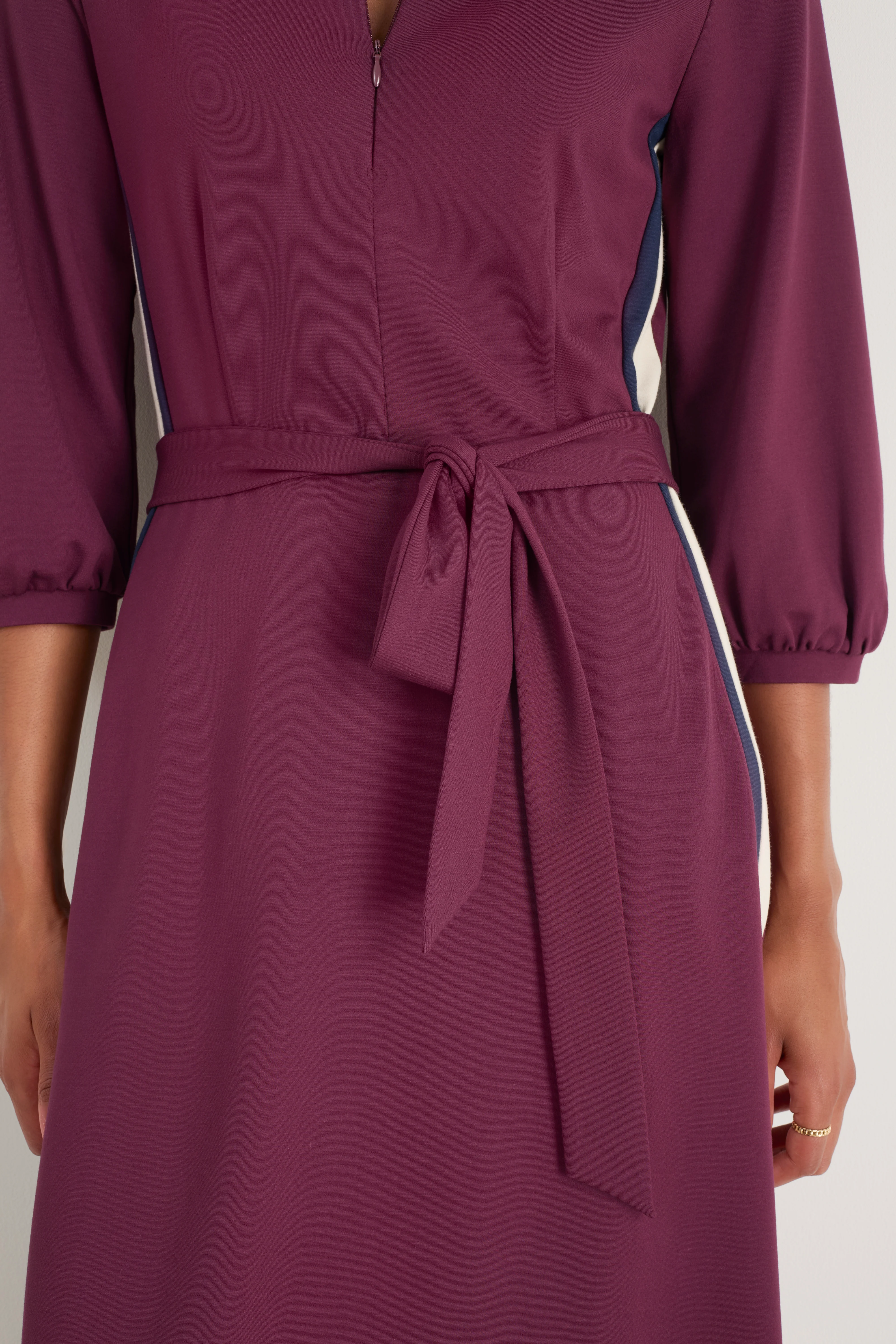 Pippa Ponte Dress - Deep Fig - Image 2