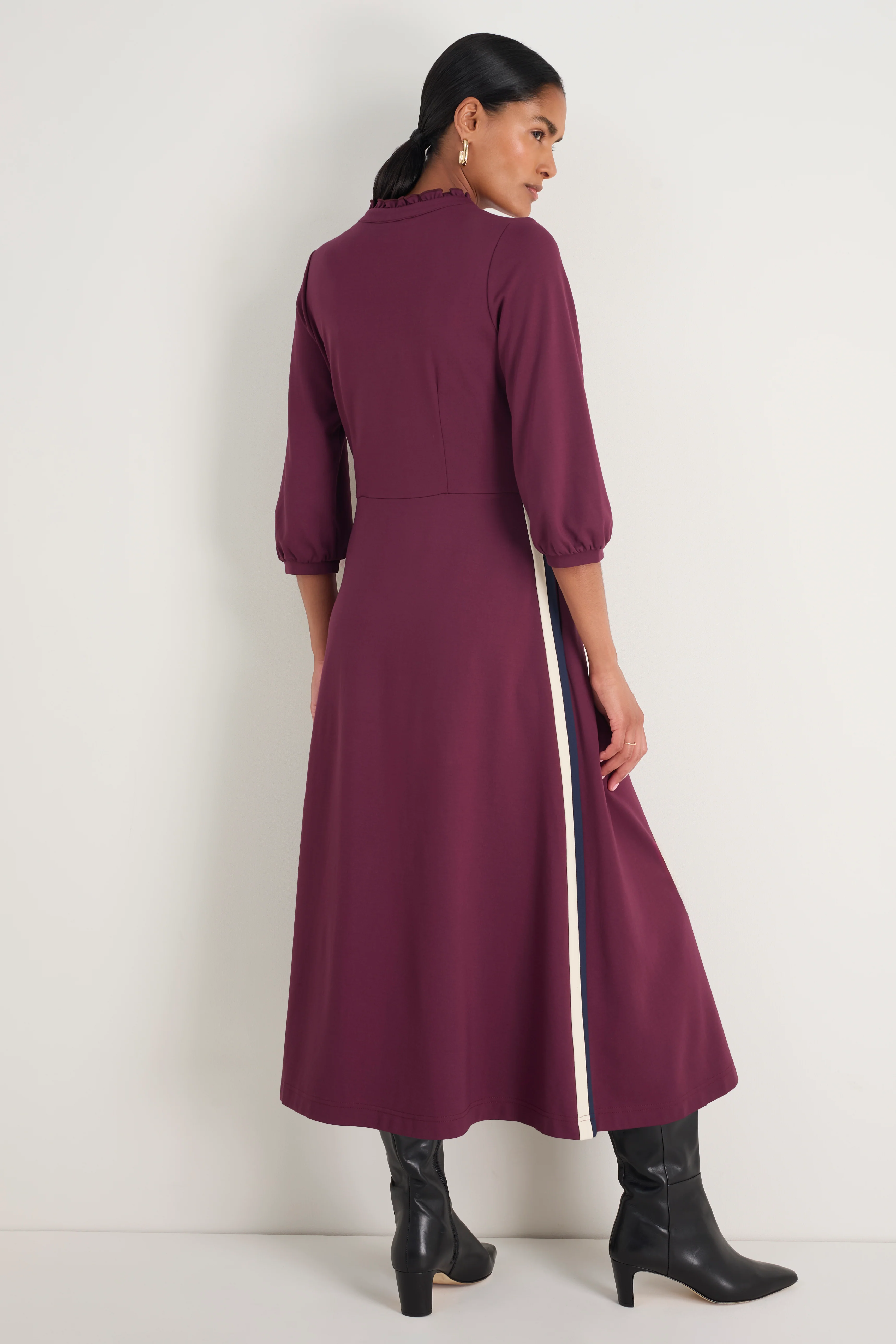 Pippa Ponte Dress - Deep Fig - Image 4