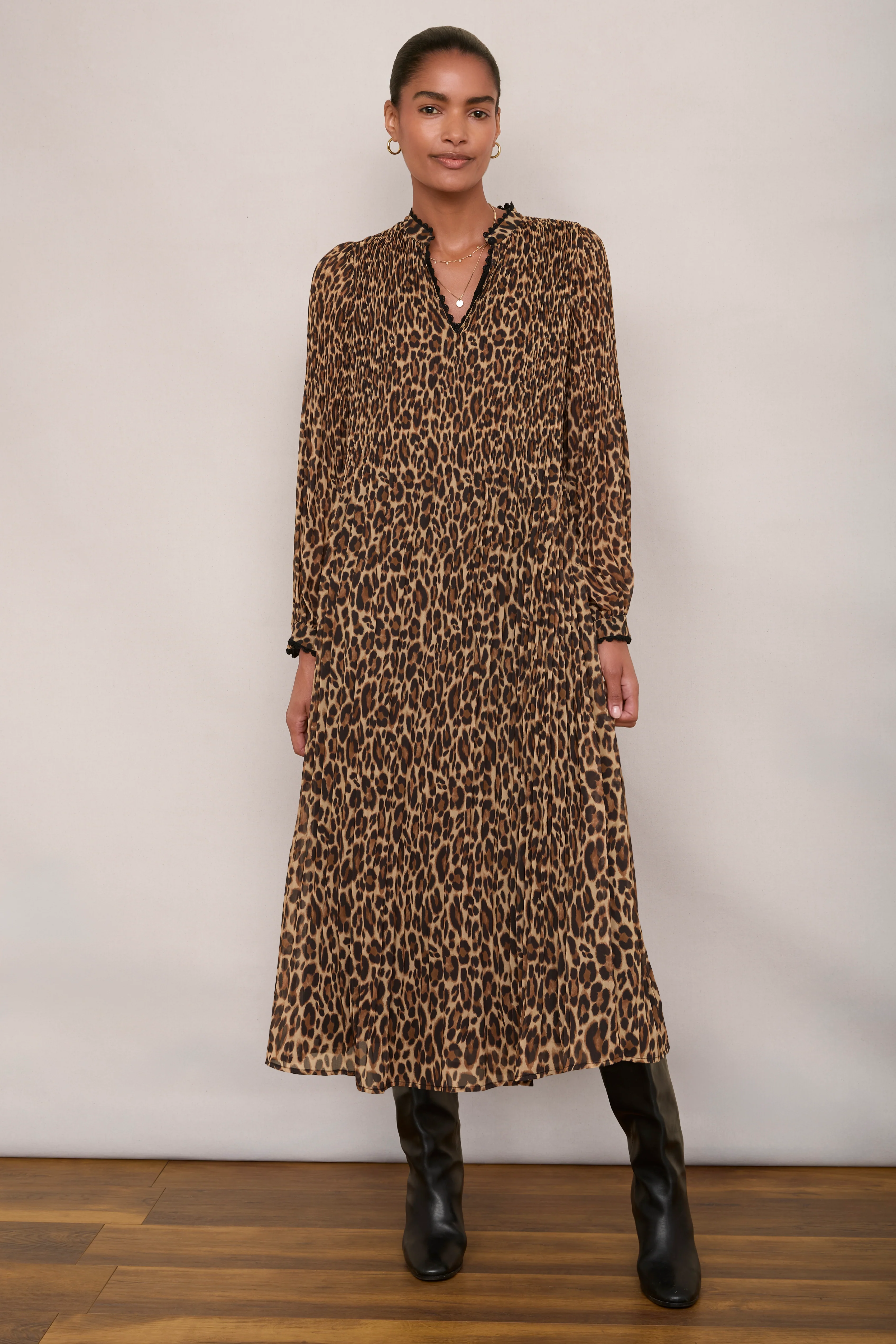 Posey Plisse Dress - Leopard - Image 7