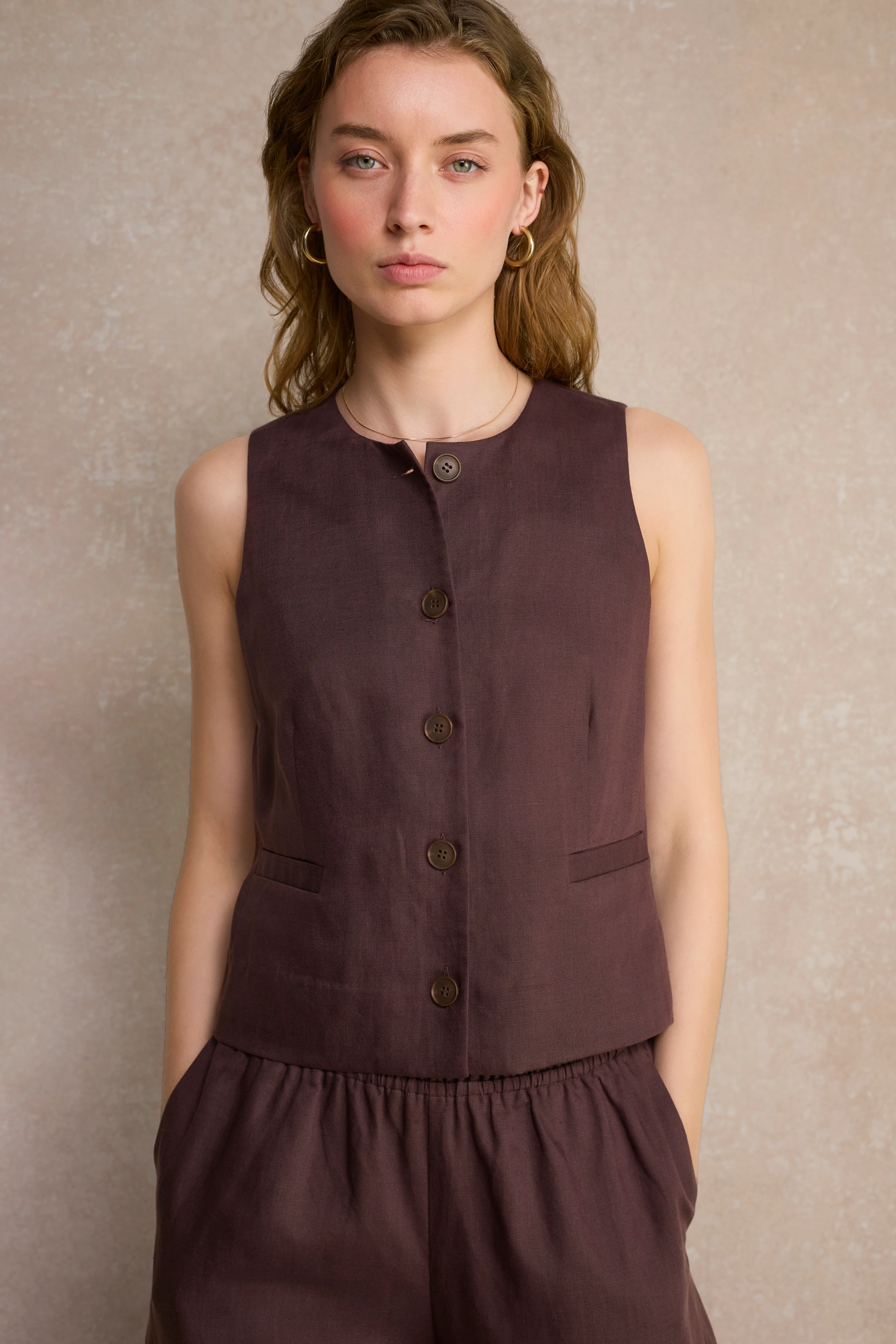 Raya Waistcoat - Cocoa - Image 4