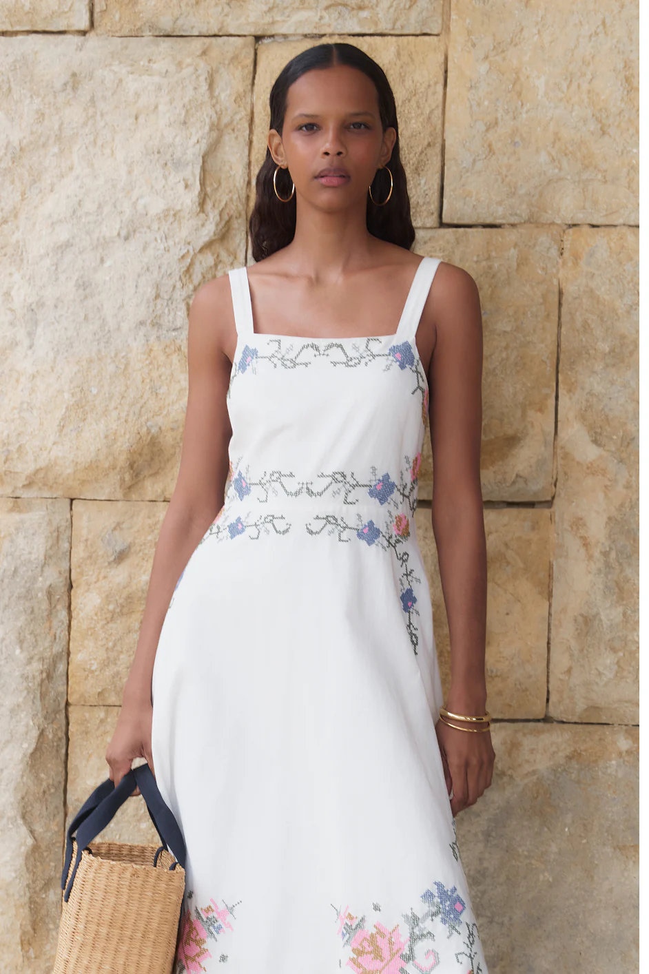 Reina Dress - Ivory Embroidered - Image 2