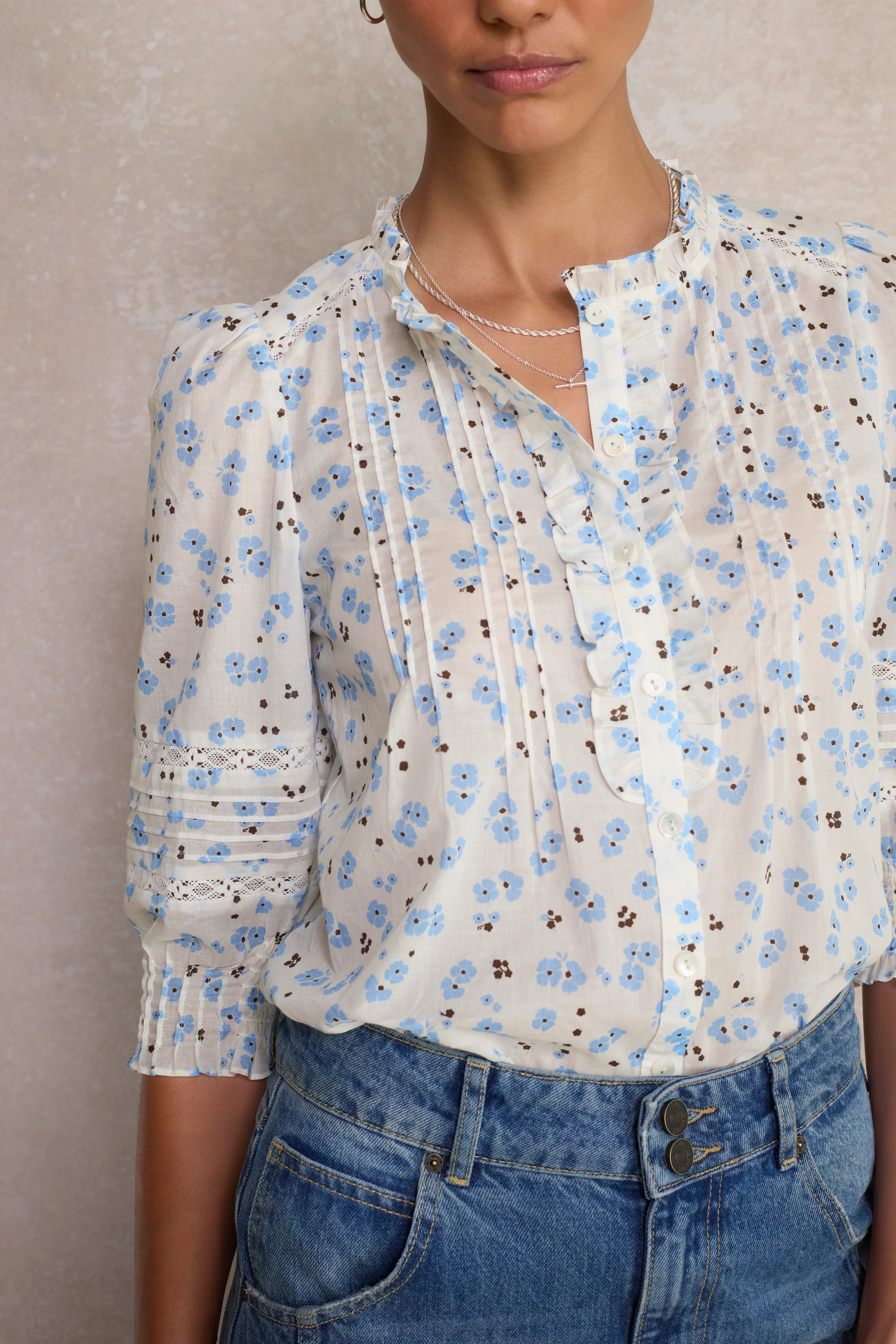 Riley Blouse - Ivory Spaced Poppy - Image 2