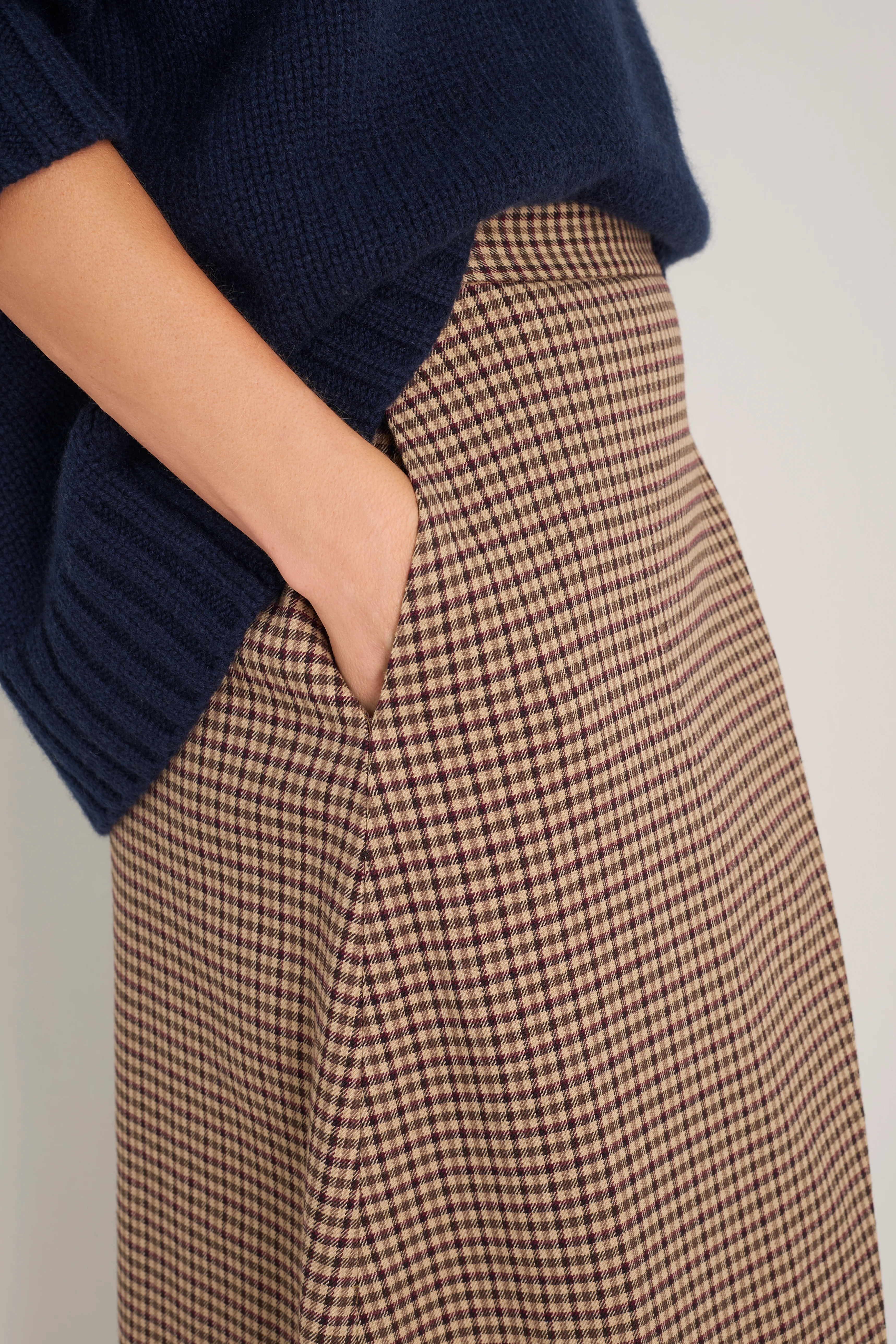 Romily Skirt - Blue/Tan Check - Image 2