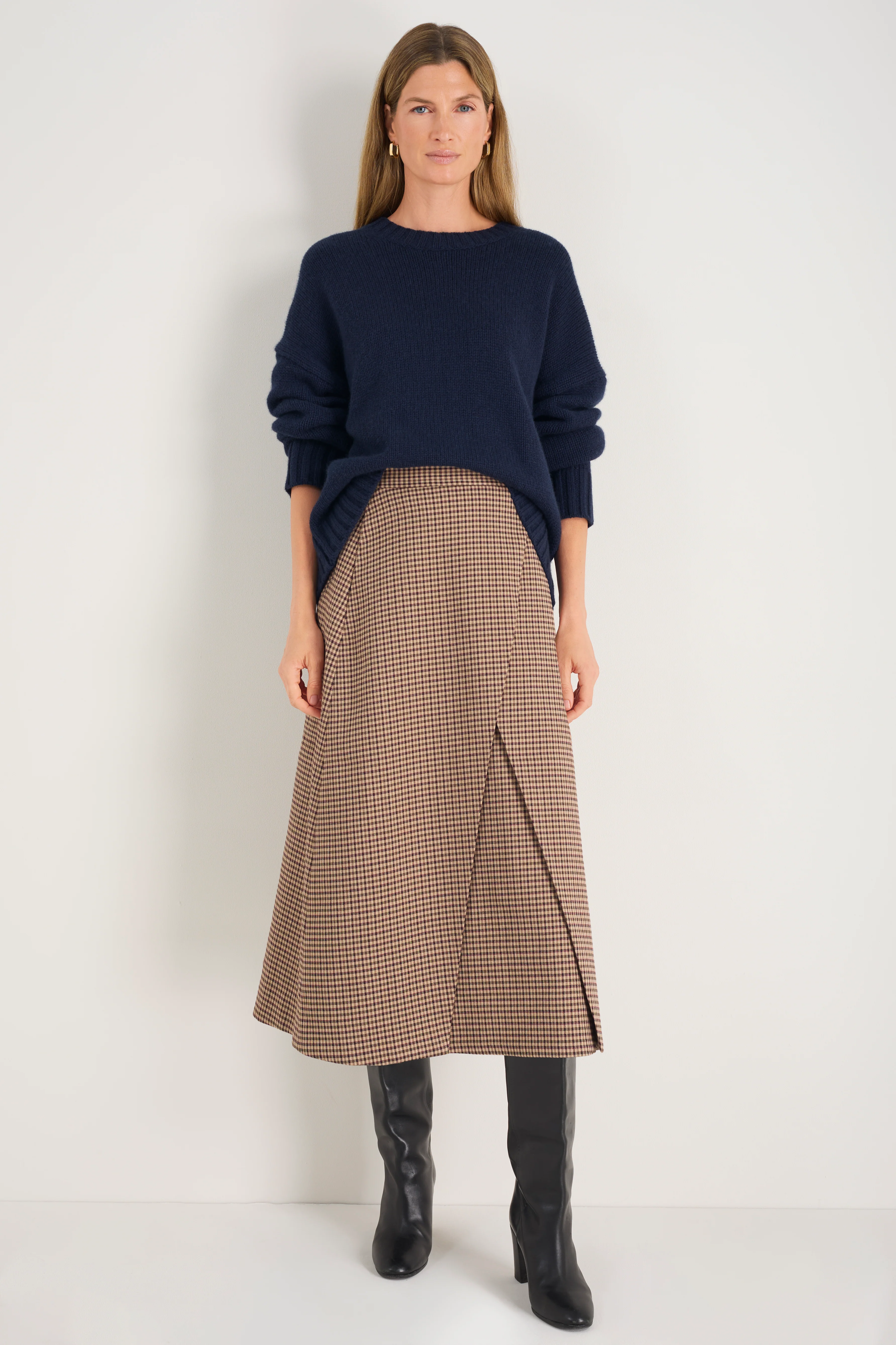 Romily Skirt - Blue/Tan Check - Image 3