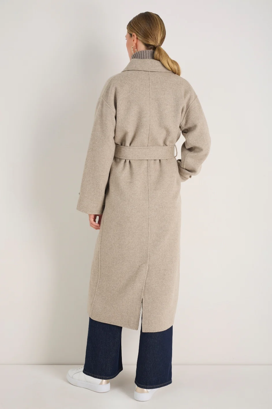 Romy Double Face Wool/Cashmere Coat - Oatmeal Marl - Image 5