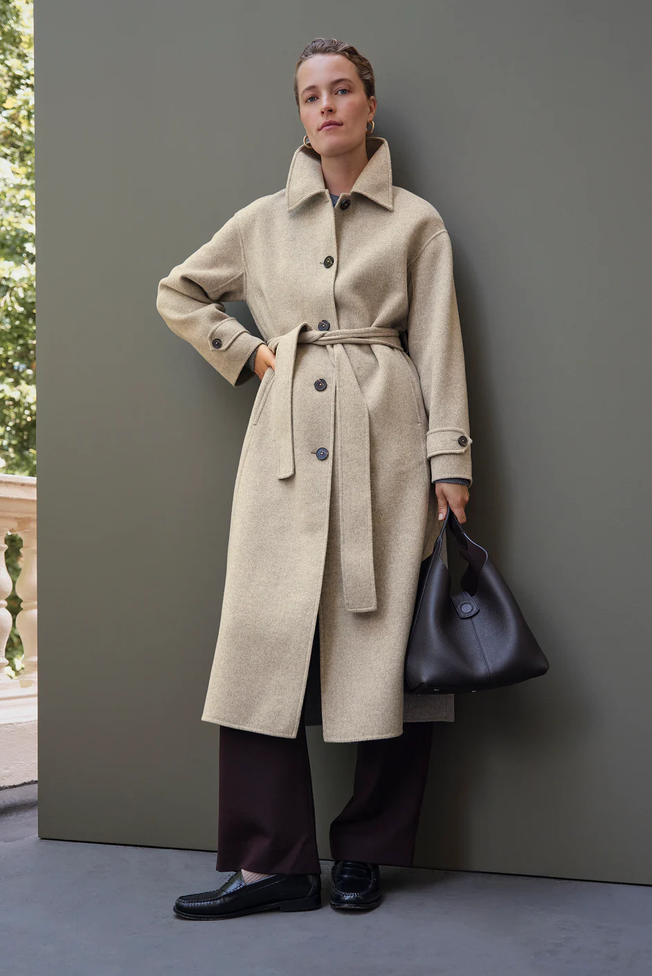 Romy Double Face Wool/Cashmere Coat - Oatmeal Marl - Image 6