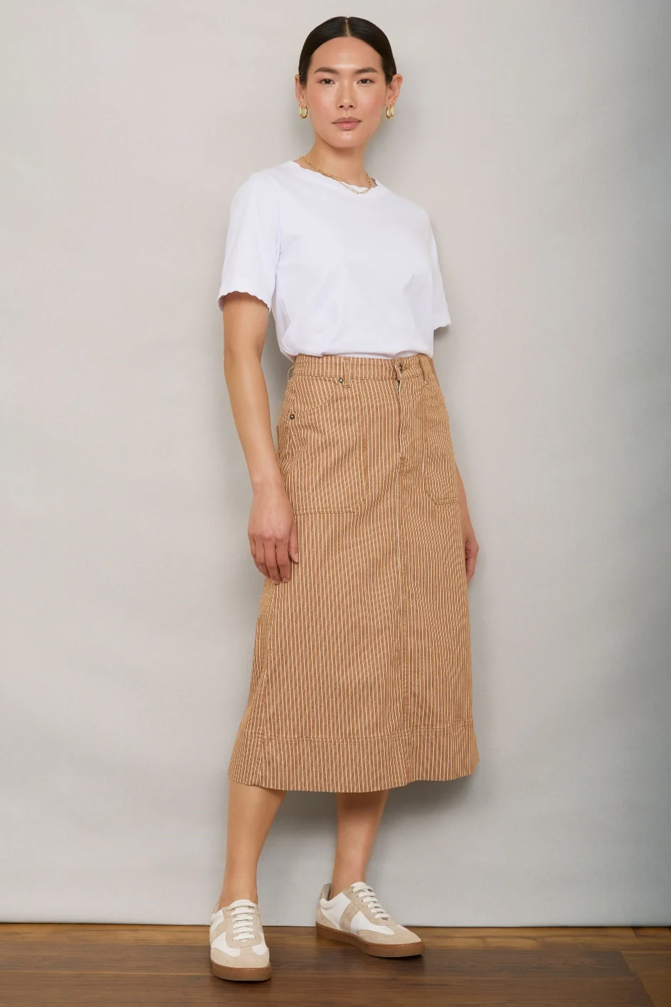 Rosalie Skirt - Tan Stripe - Image 2
