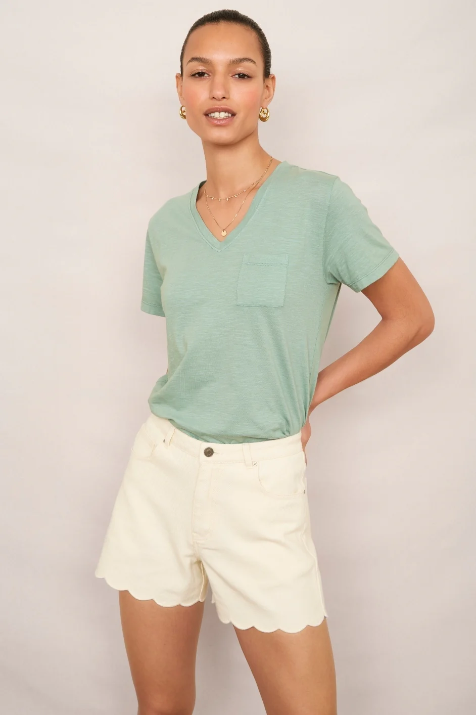 Ruby Scallop Short - Ecru - Image 7