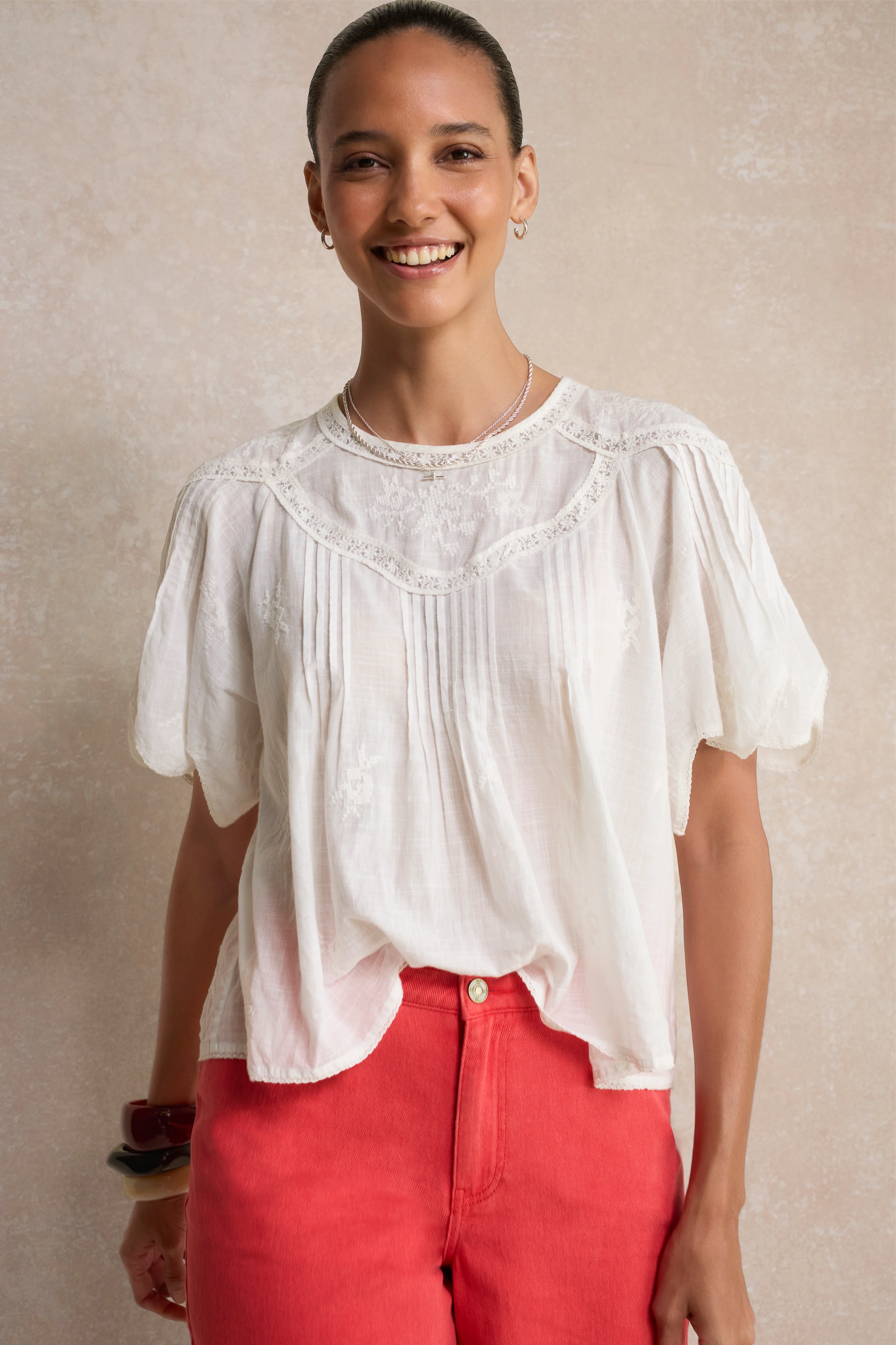 Ruby Soft Scallop Short - Red - Image 5