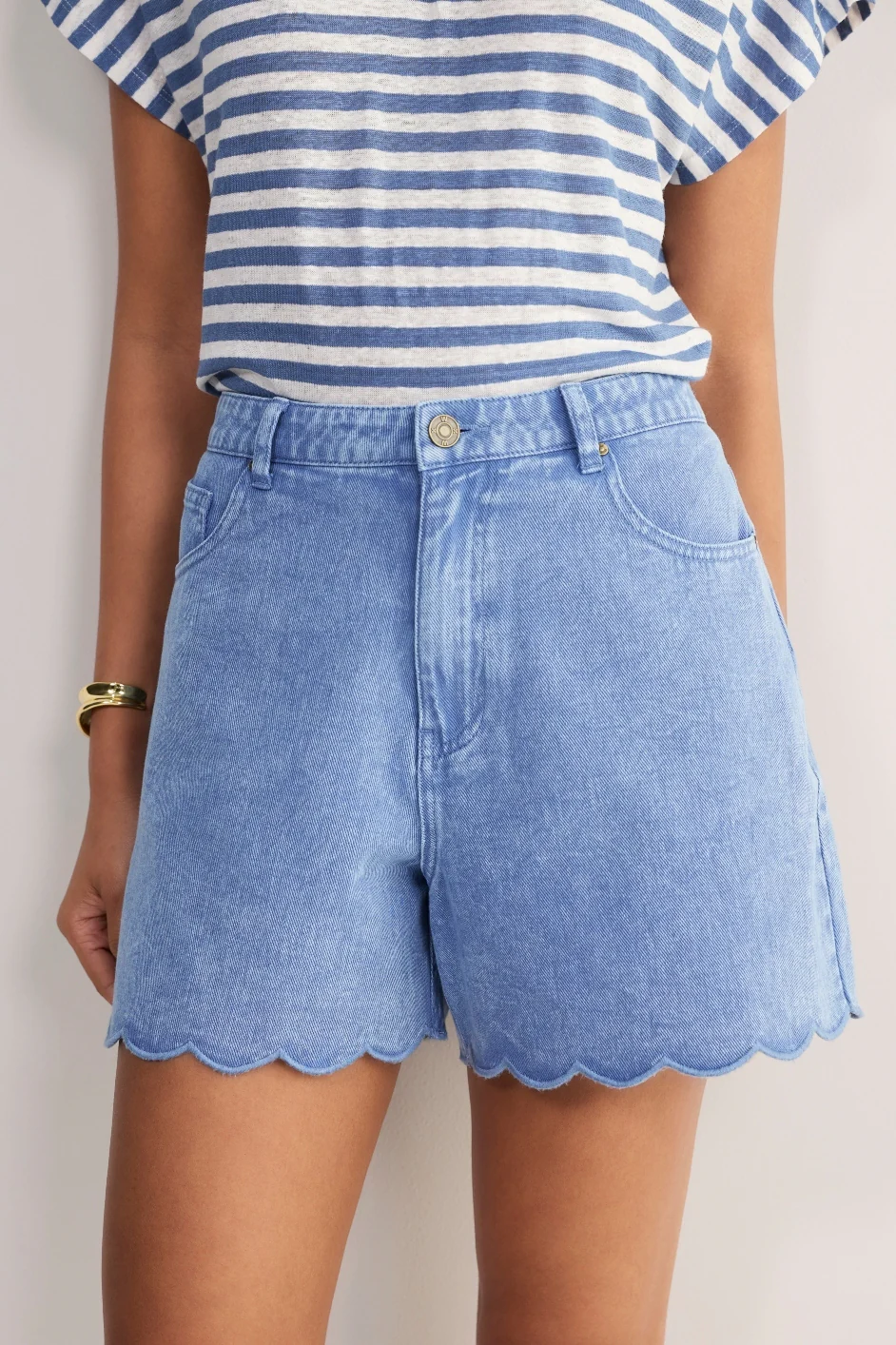 Ruby Soft Scallop Short - Washed Blue - Image 2