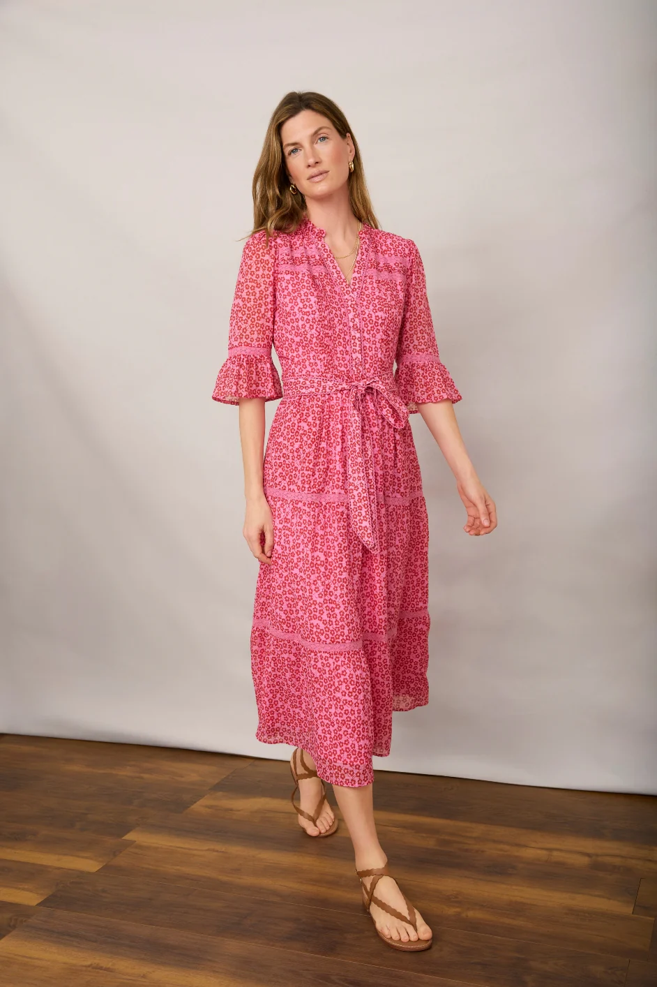 Samara Dress - Candy Pink Daisy Floral - Image 5