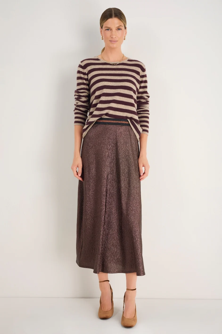 Sathony Metallic Skirt - Cocoa - Image 7