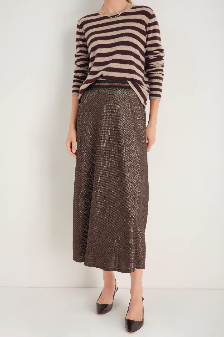 Sathony Metallic Skirt - Cocoa - Image 8