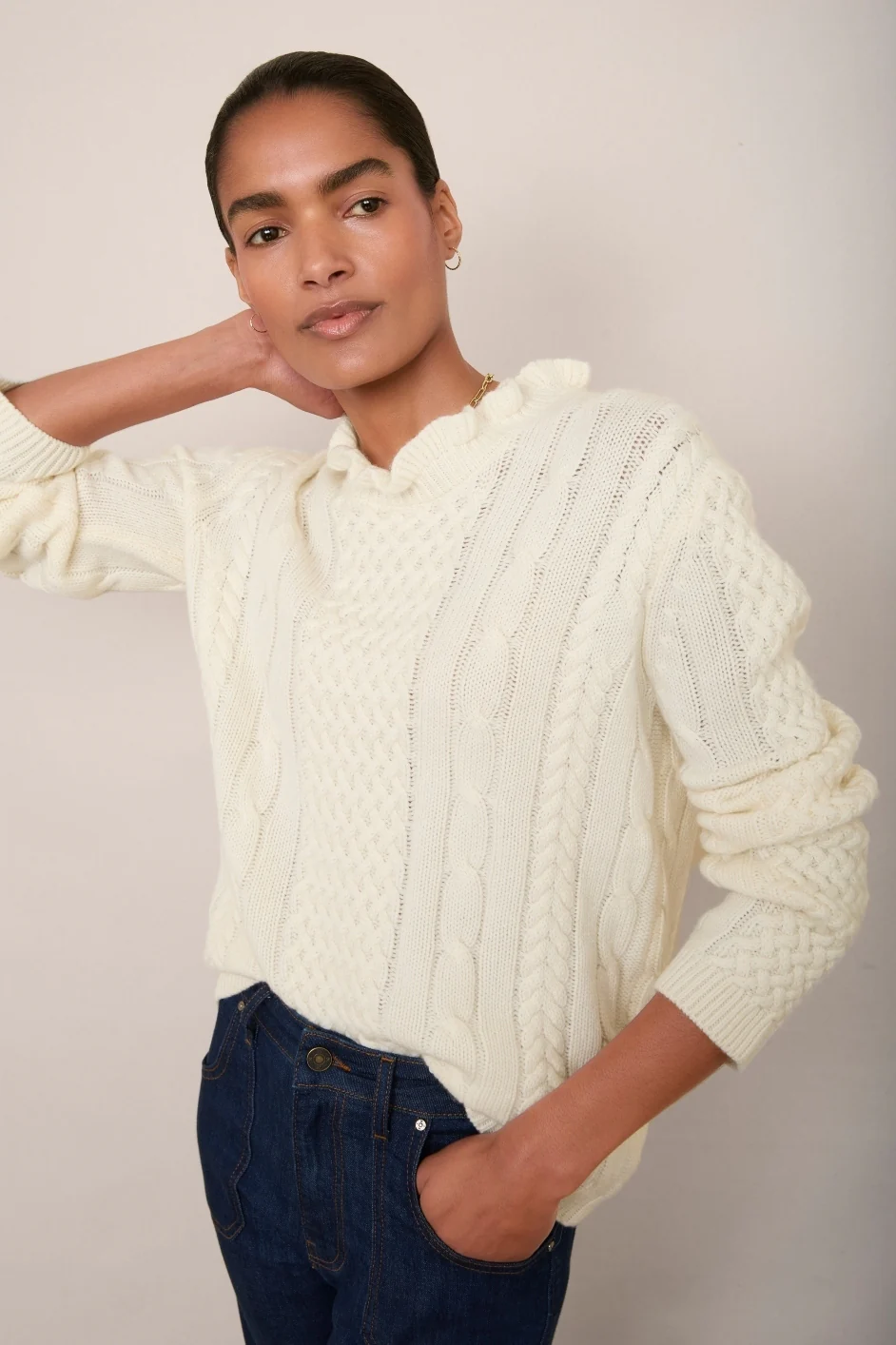 Savannah Cable Jumper - Ivory - Image 4