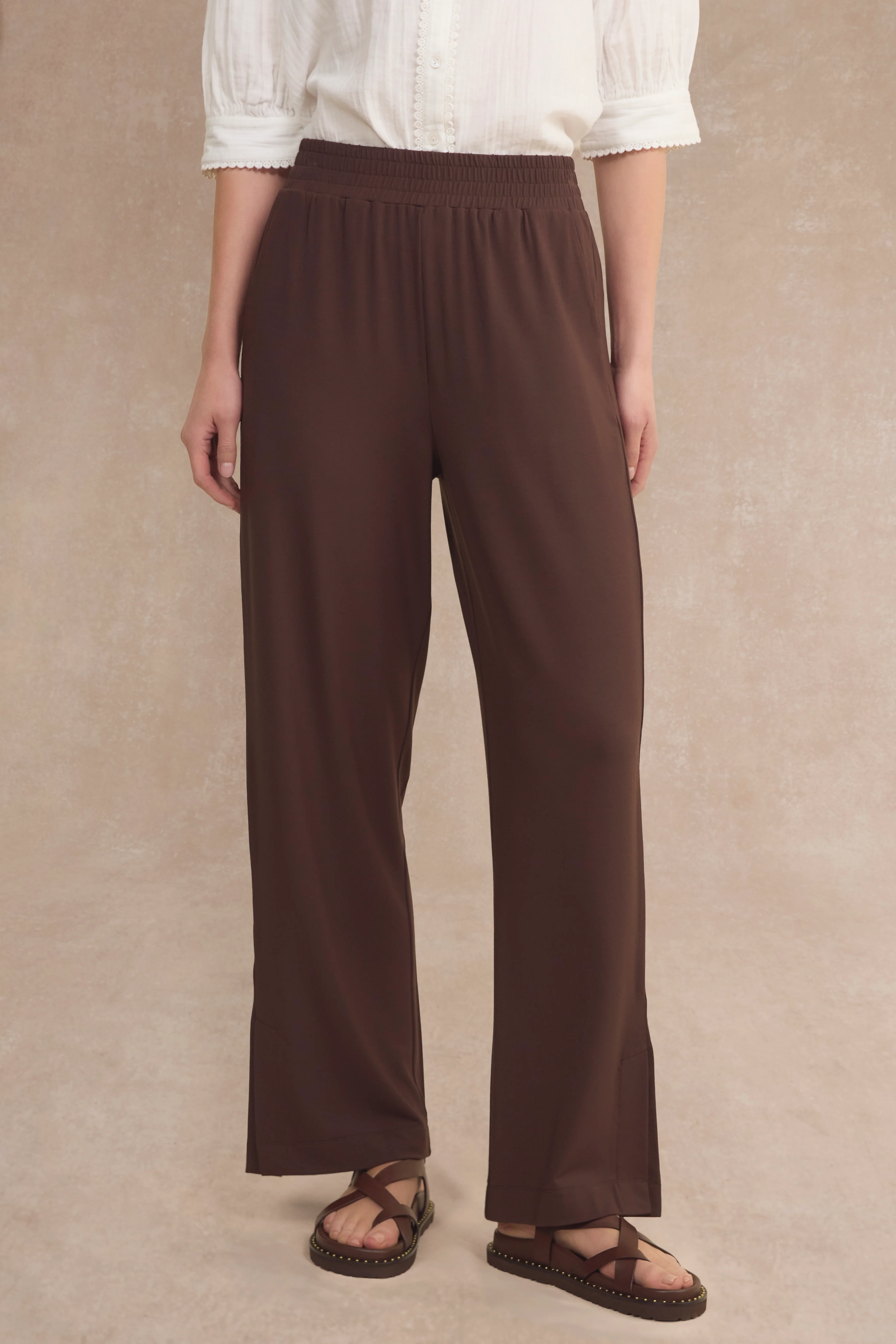 Sienna Split Hem Trouser - Cocoa - Image 3