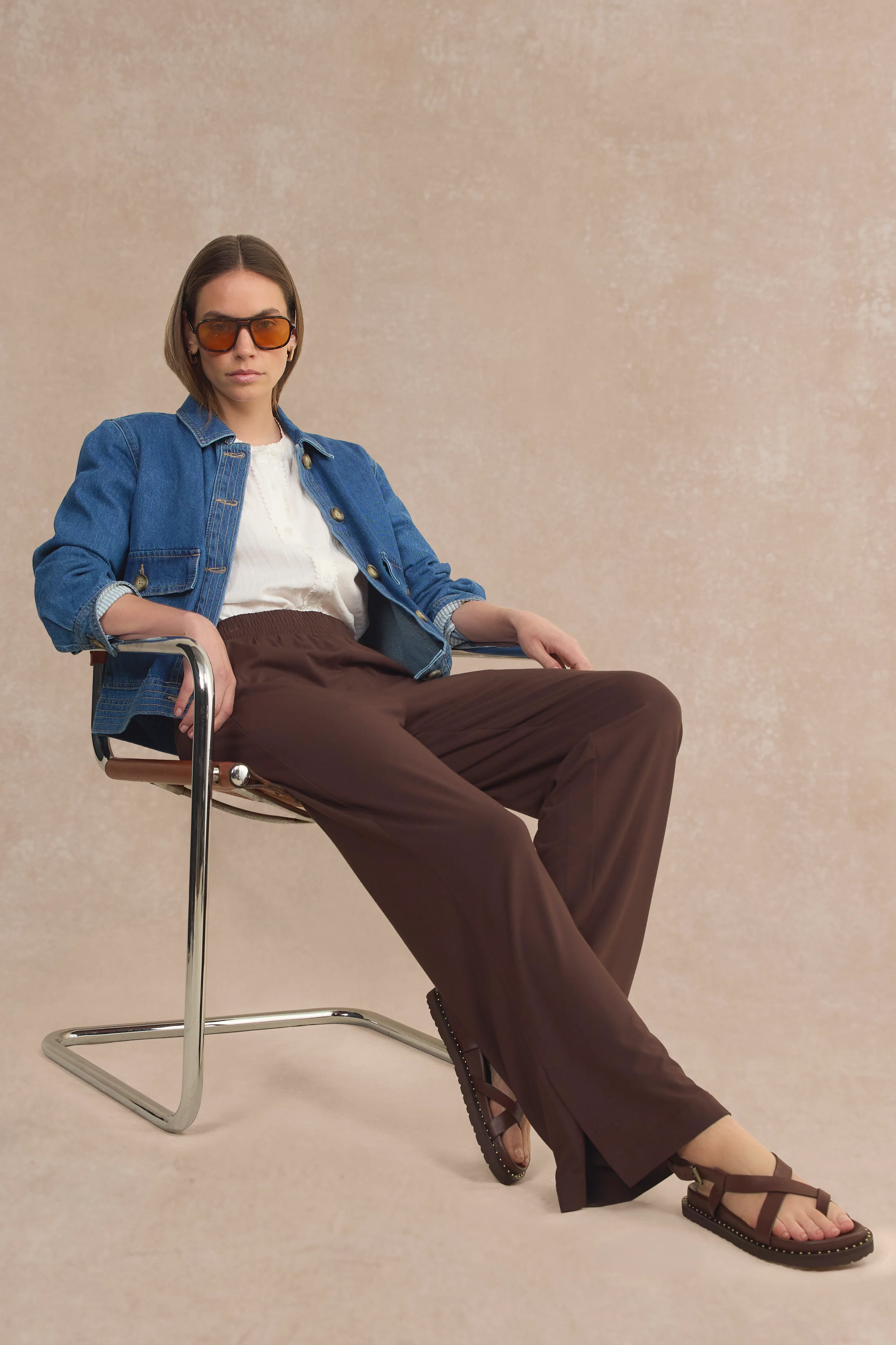 Sienna Split Hem Trouser - Cocoa - Image 5