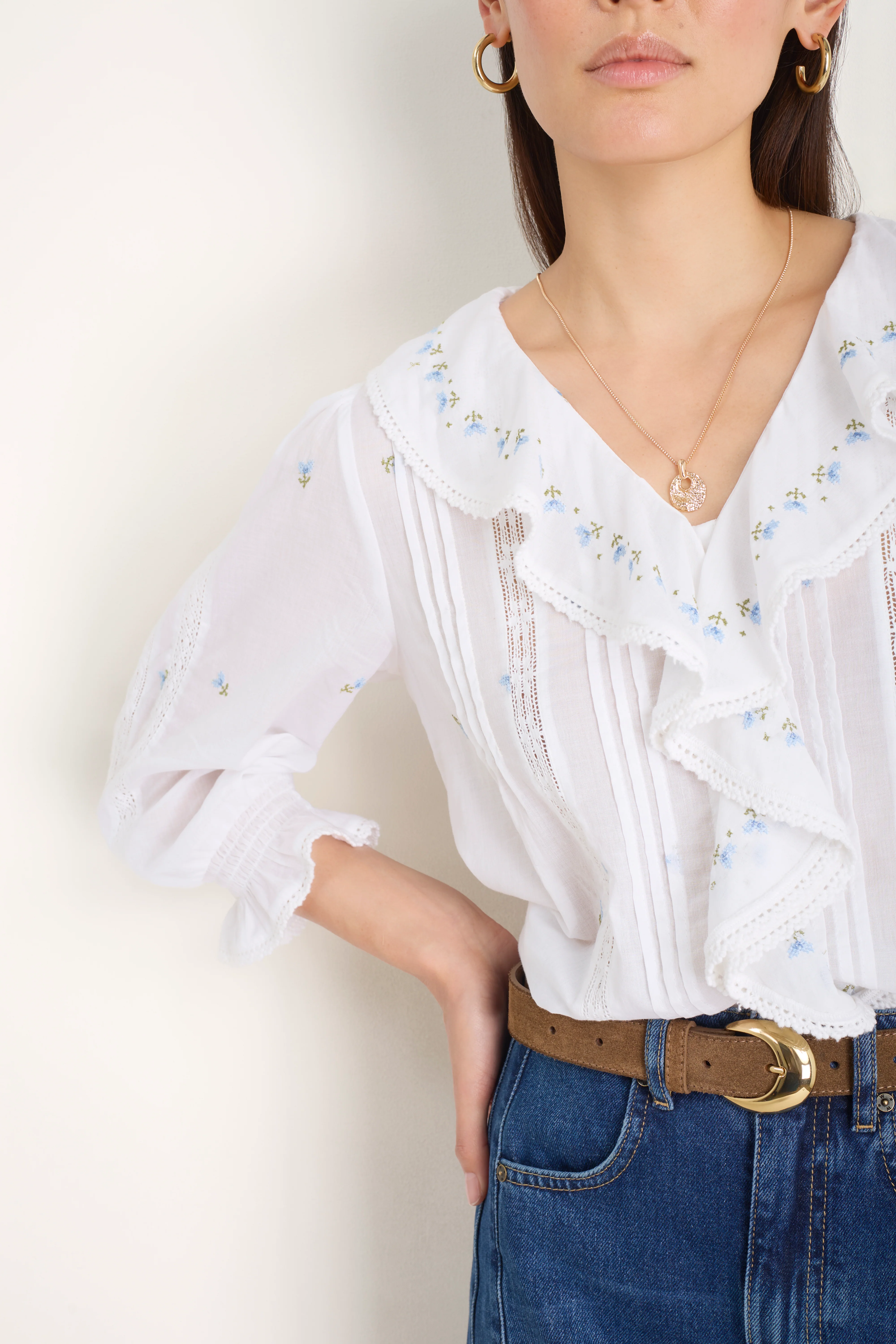 Sierra Blouse - Ivory Embroidered - Image 4