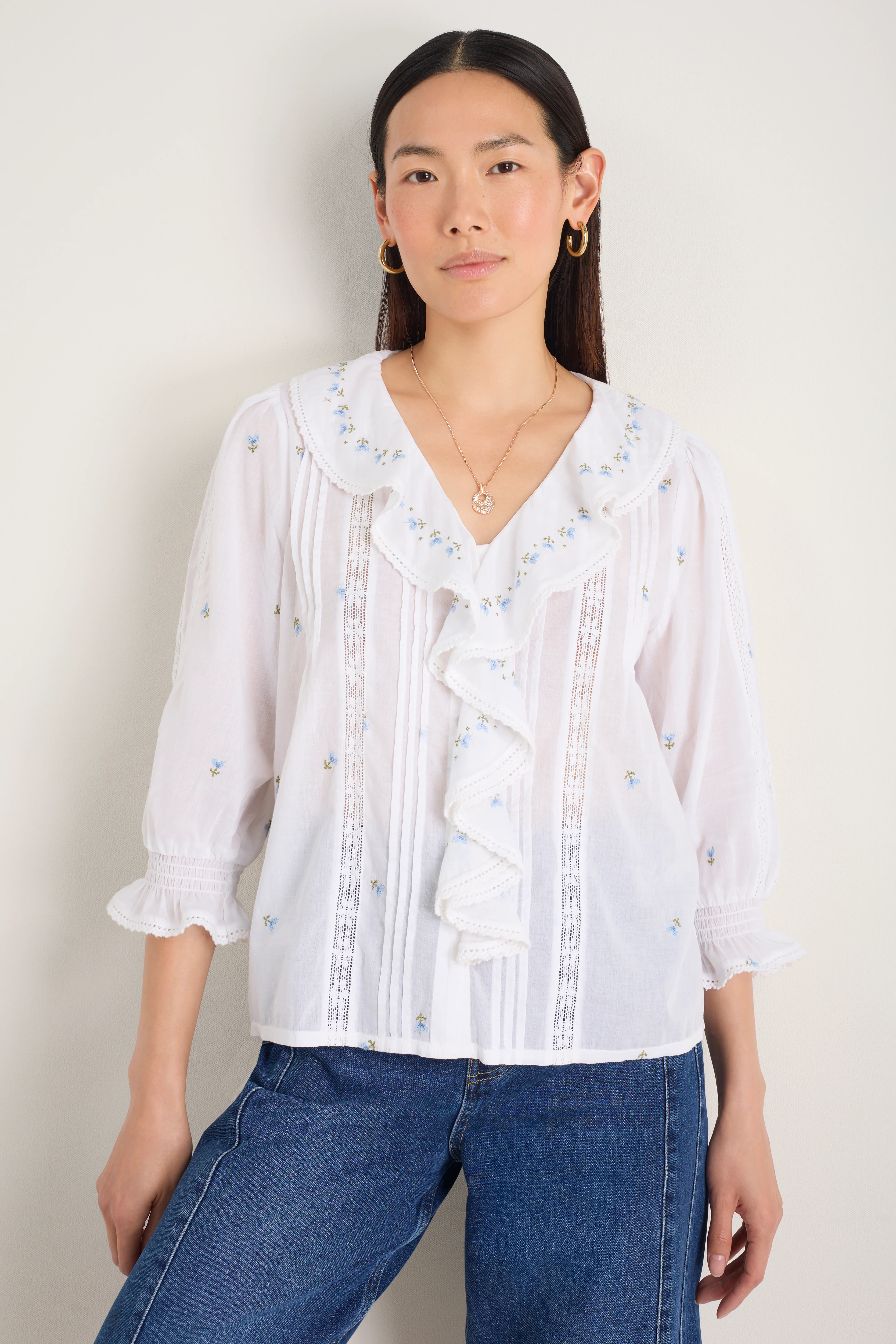 Sierra Blouse - Ivory Embroidered - Image 5