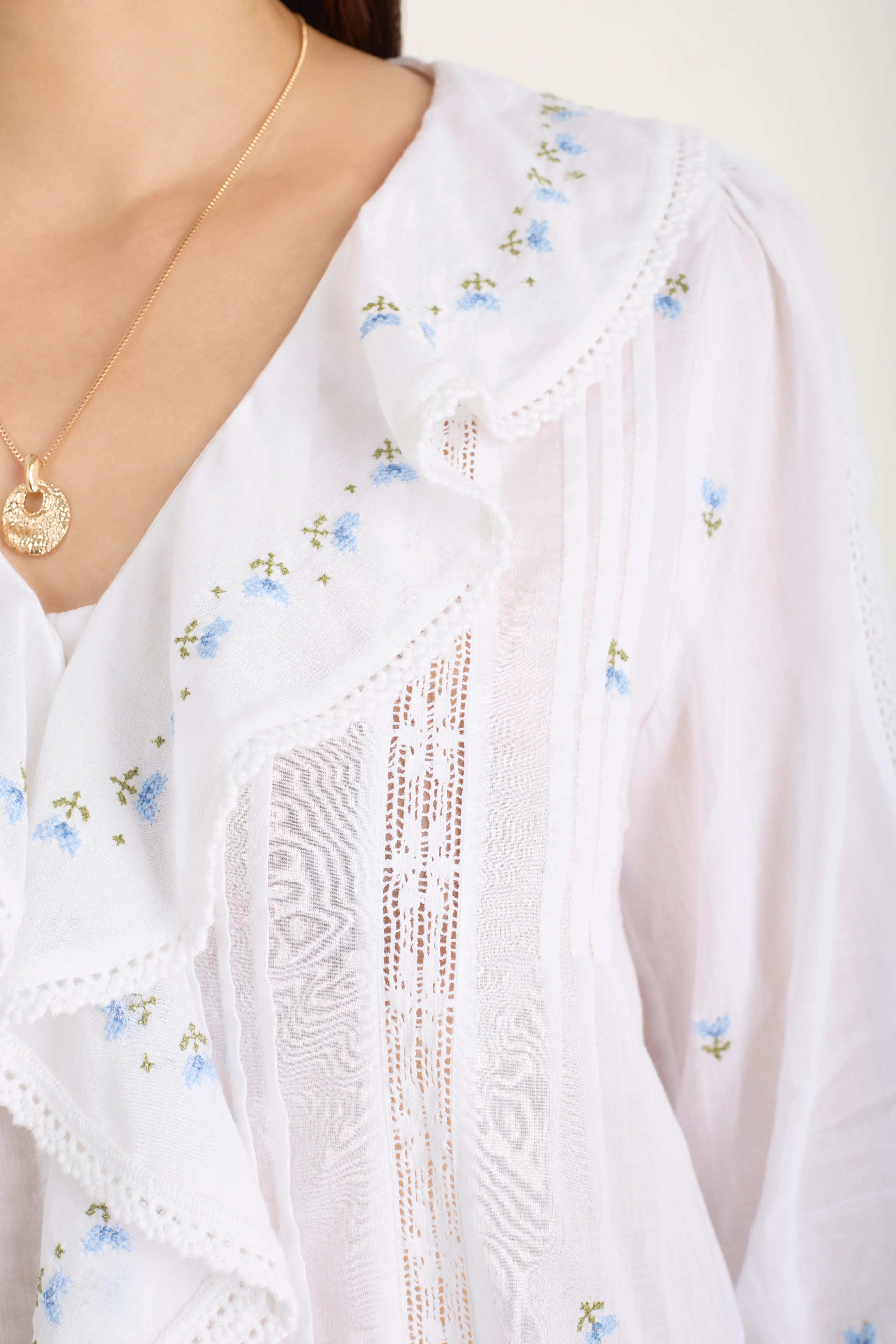 Sierra Blouse - Ivory Embroidered - Image 7